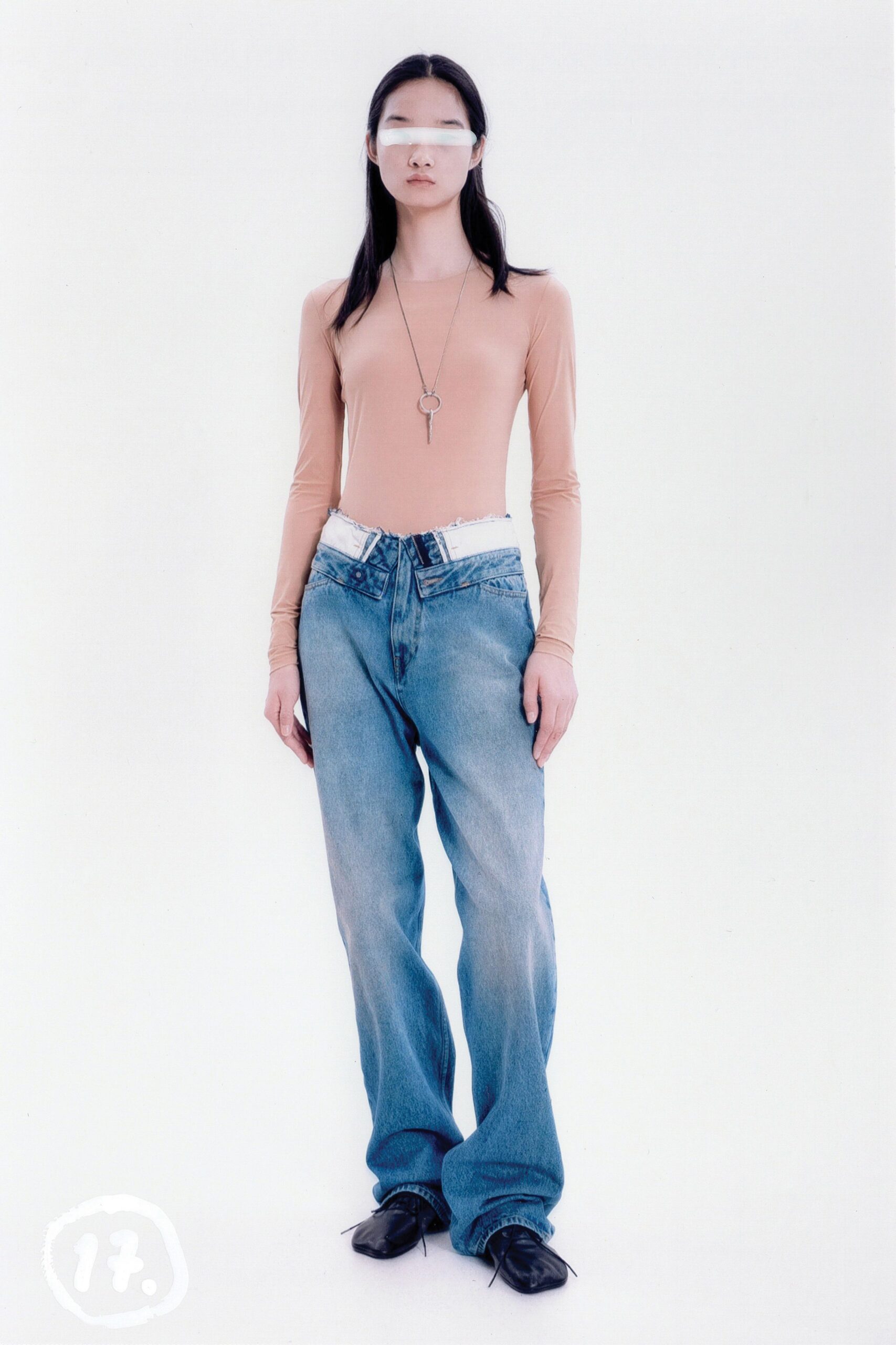 blue denim relaxed distressed jeans
