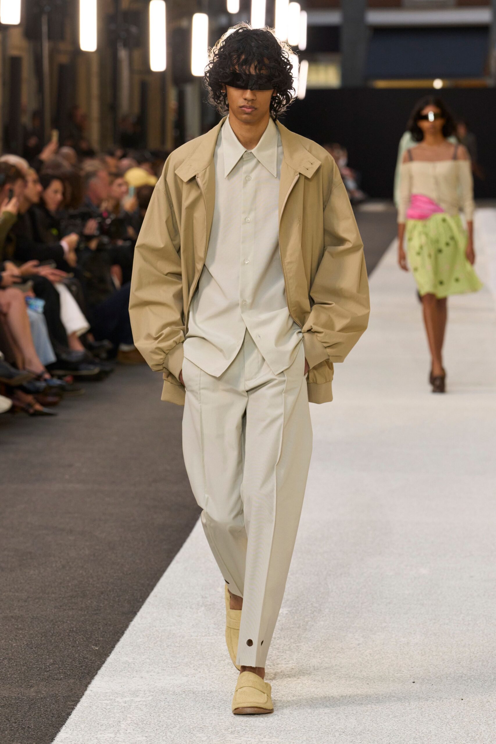 beige relaxed jacket and pants