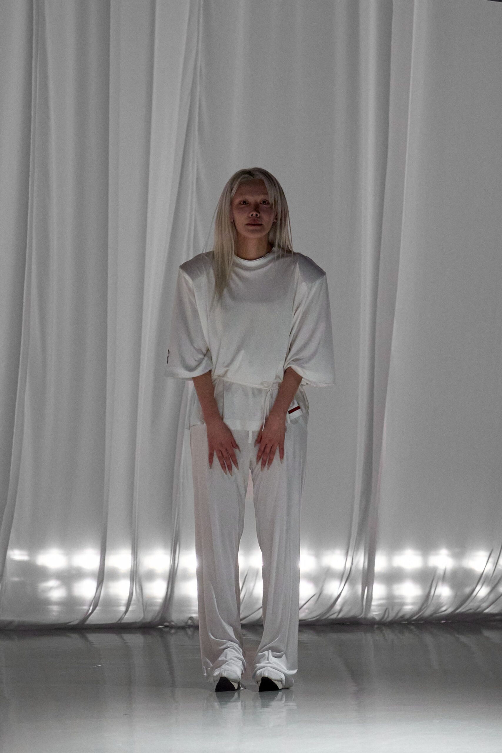 white relaxed top and pants