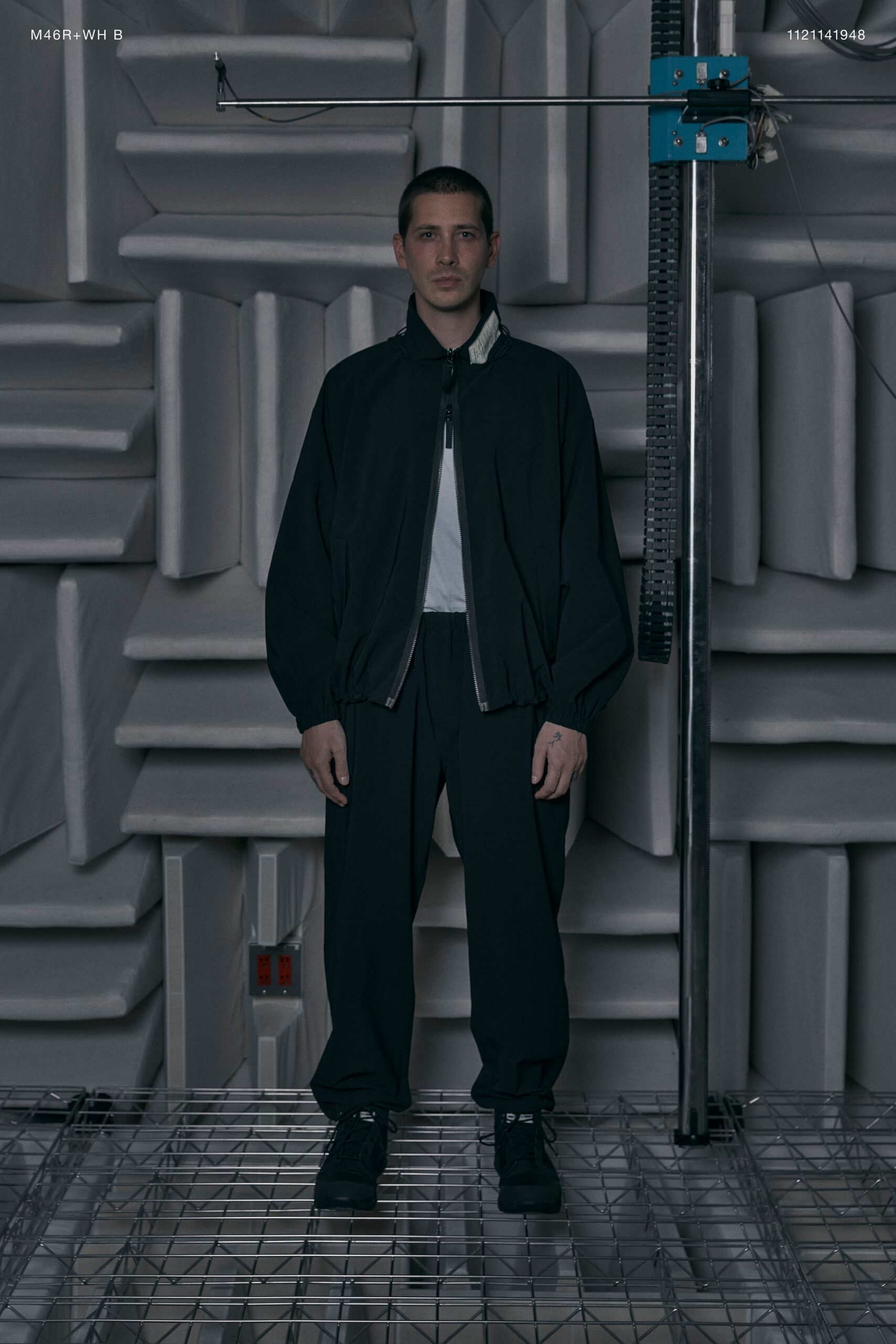 black relaxed jacket with white shirt