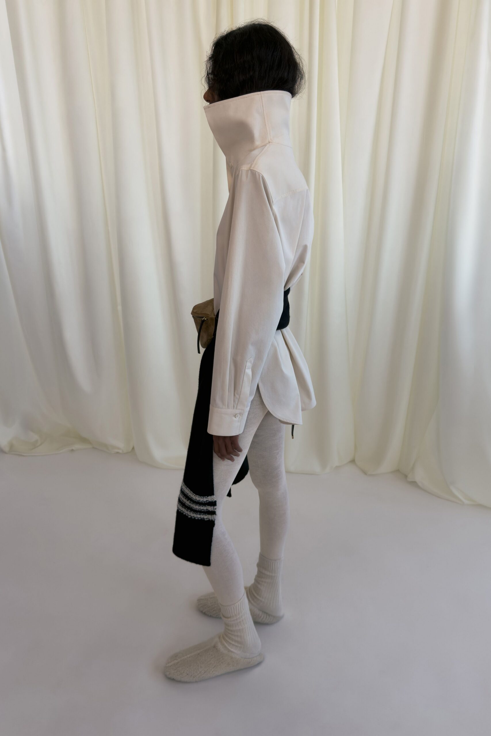 beige leather bag