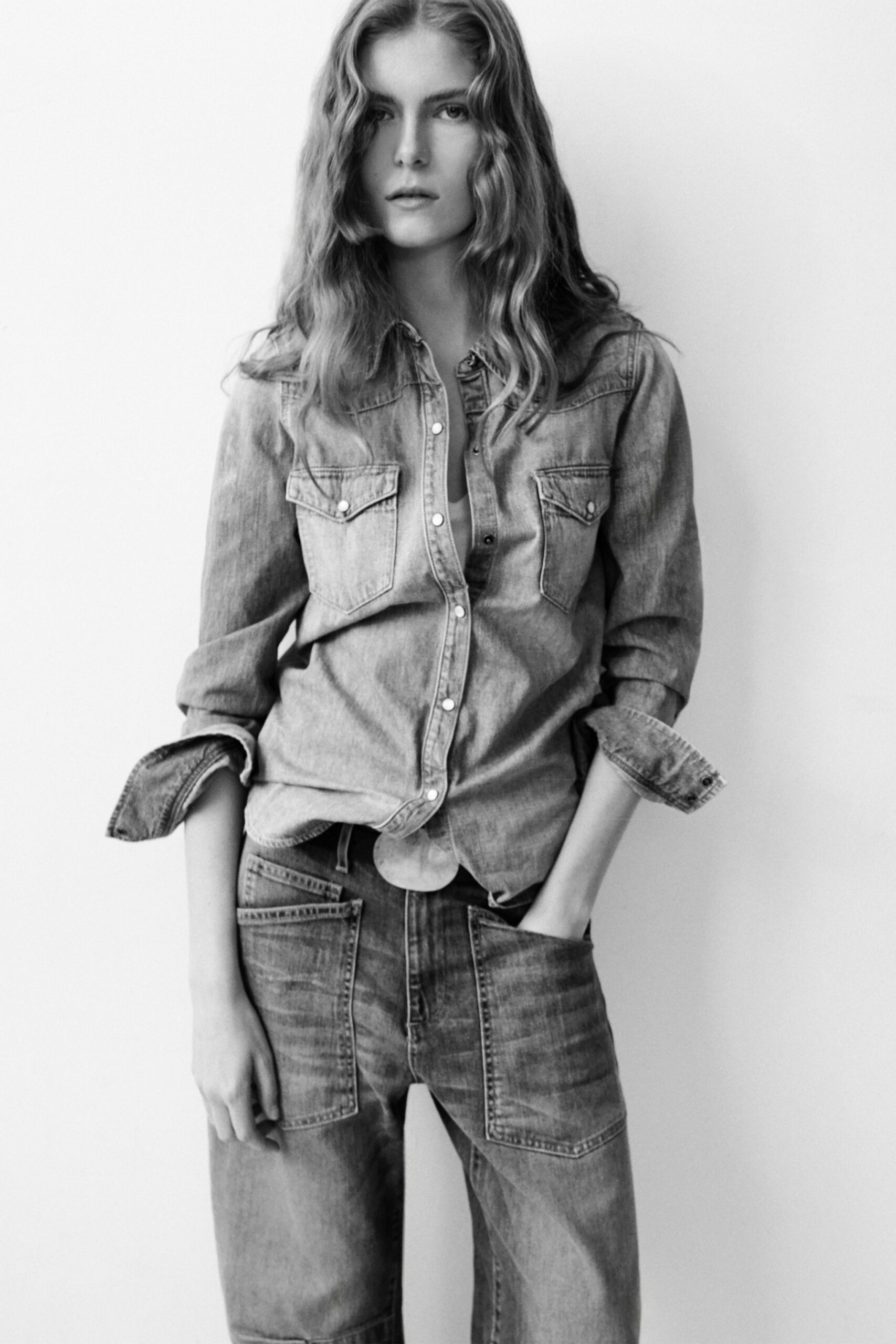 blue denim shirt and pants