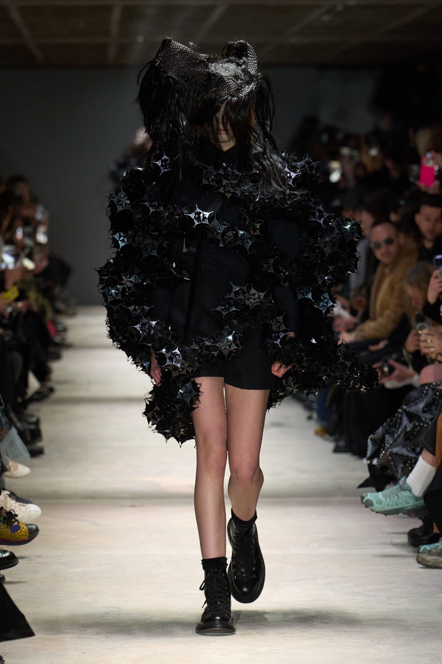black layered mini dress