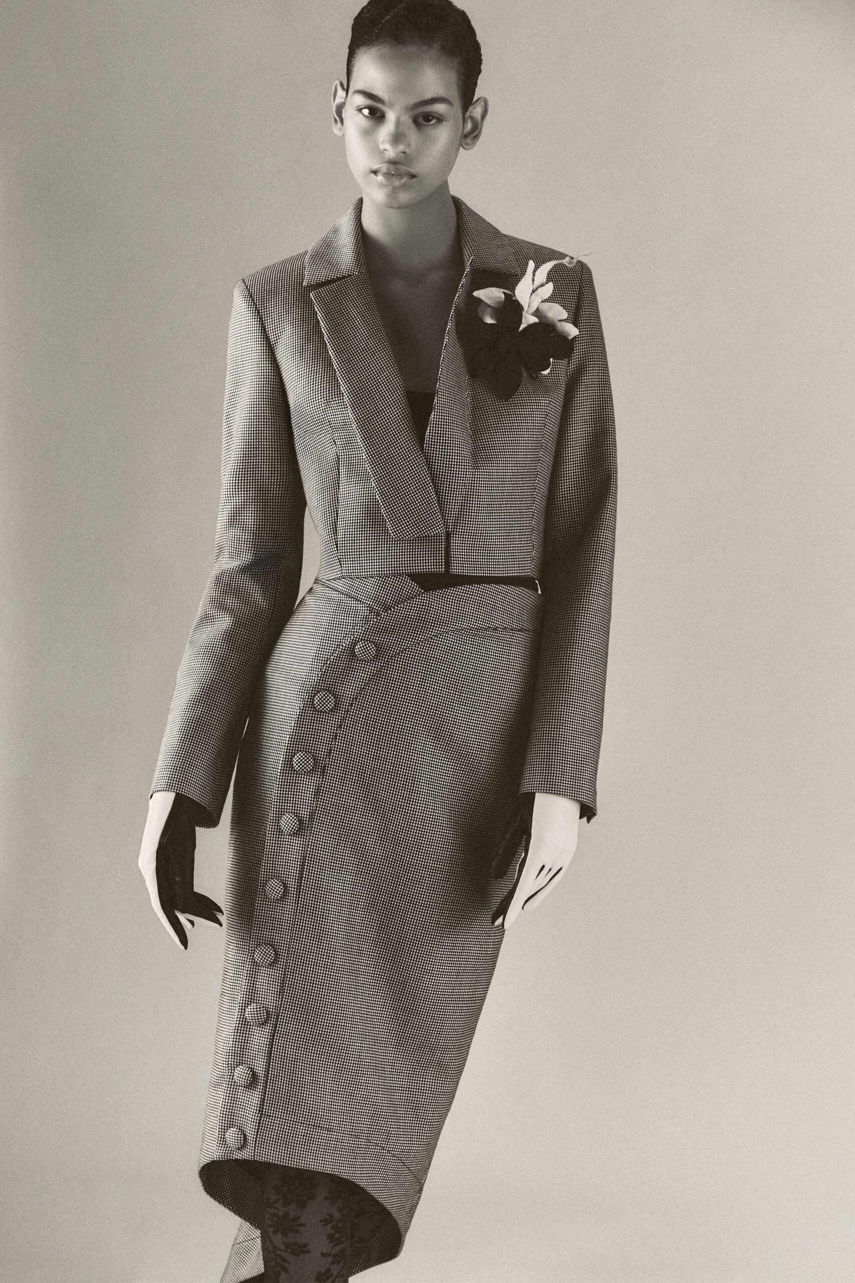 fitted gray wool suit