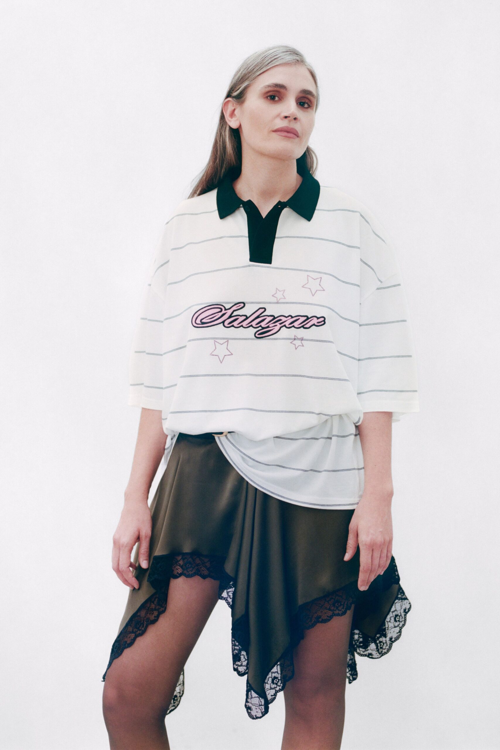black silk asymmetric fitted layered skirt