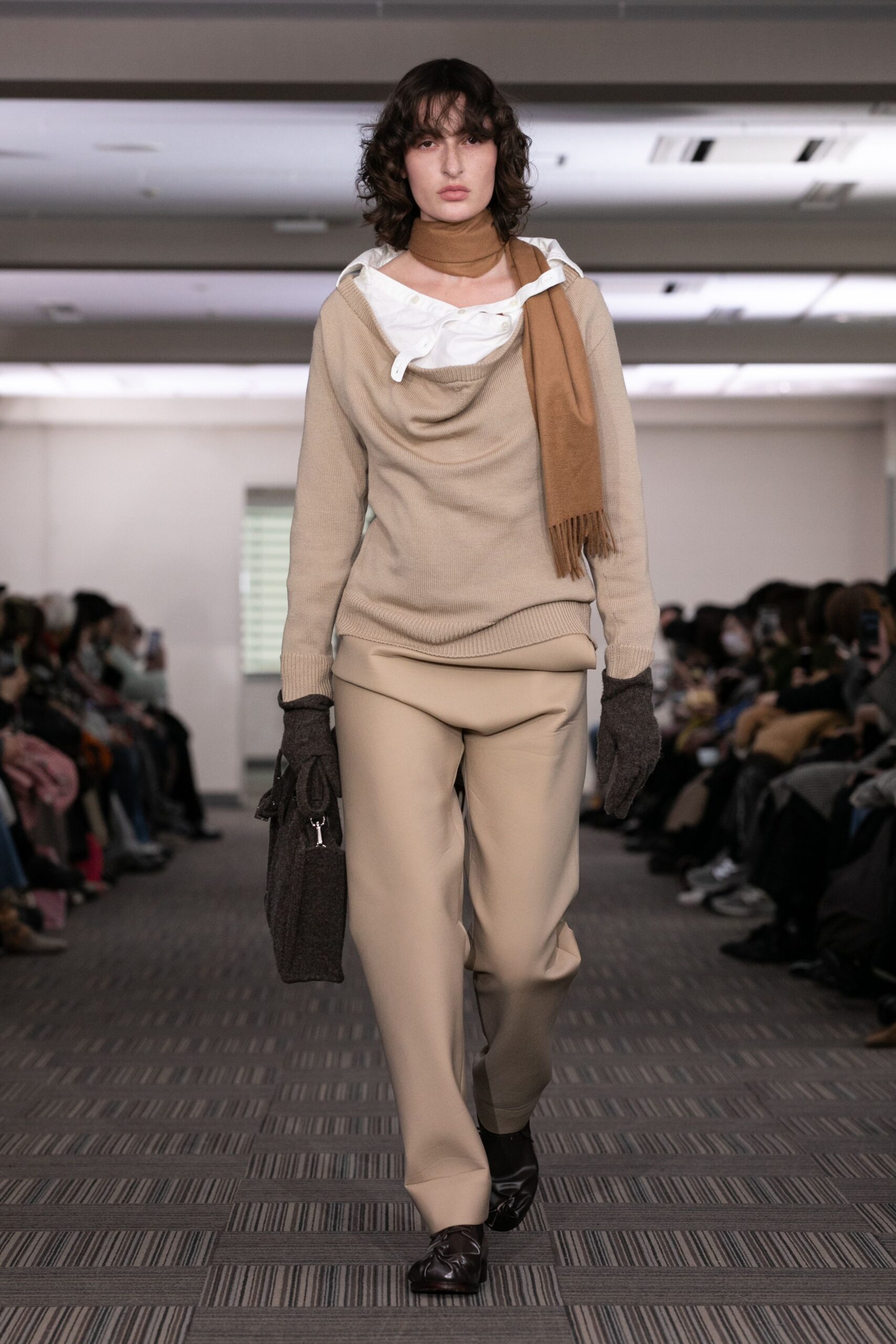 beige relaxed sweater and pants