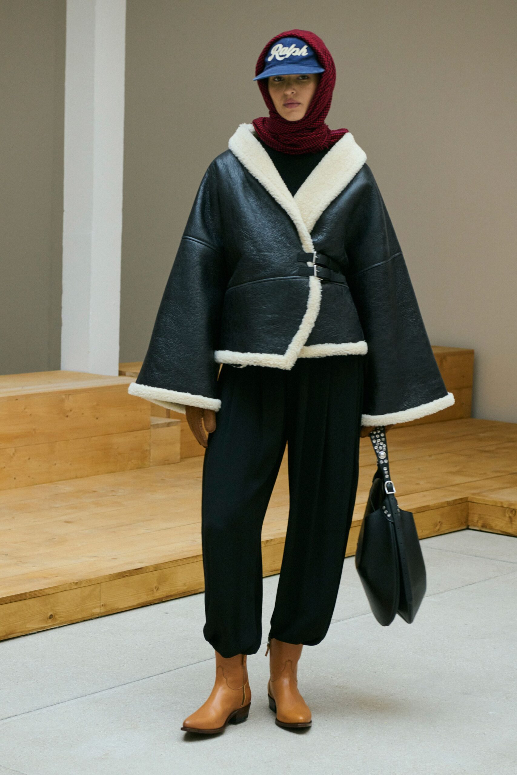 black leather relaxed jacket