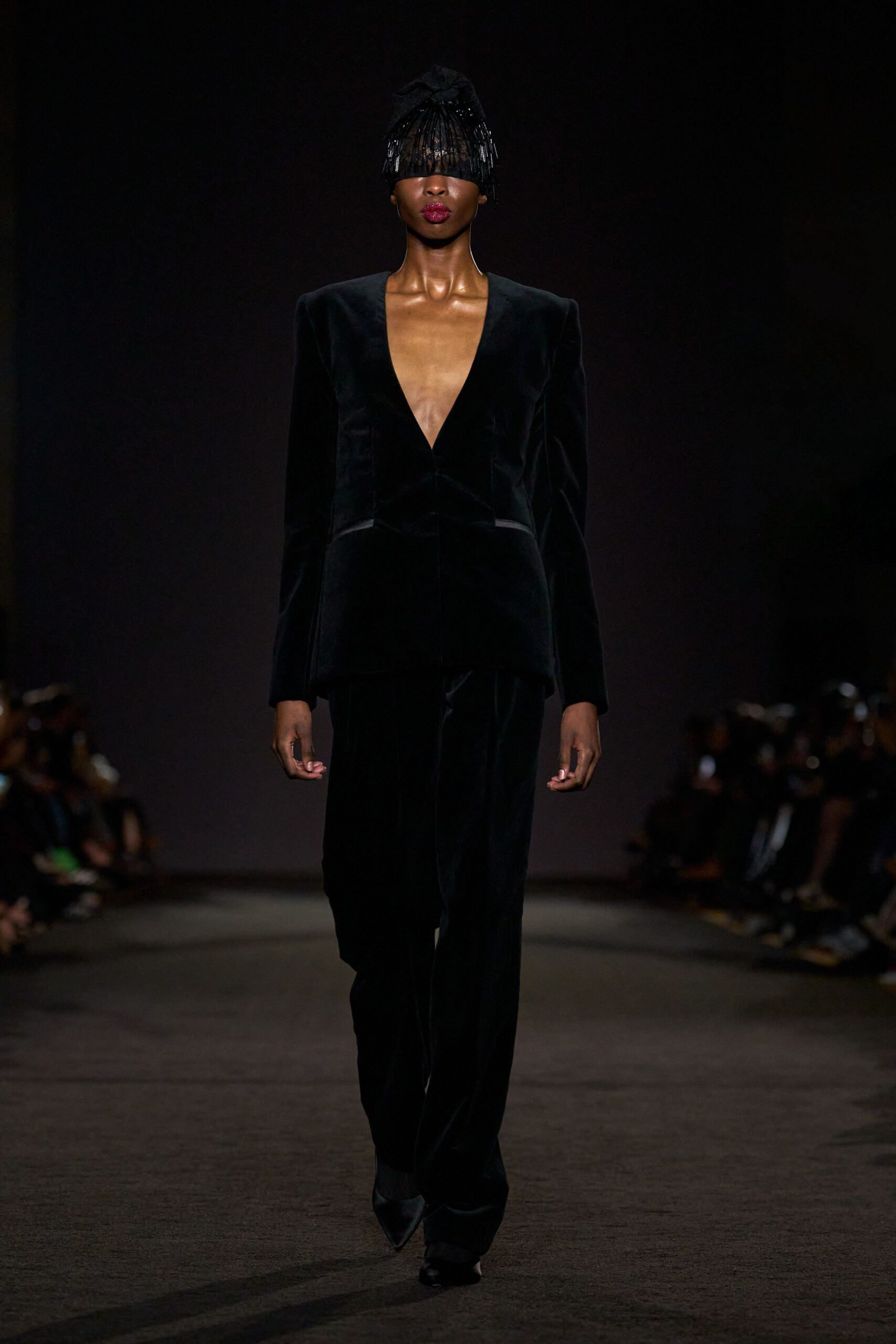 black velvet fitted suit