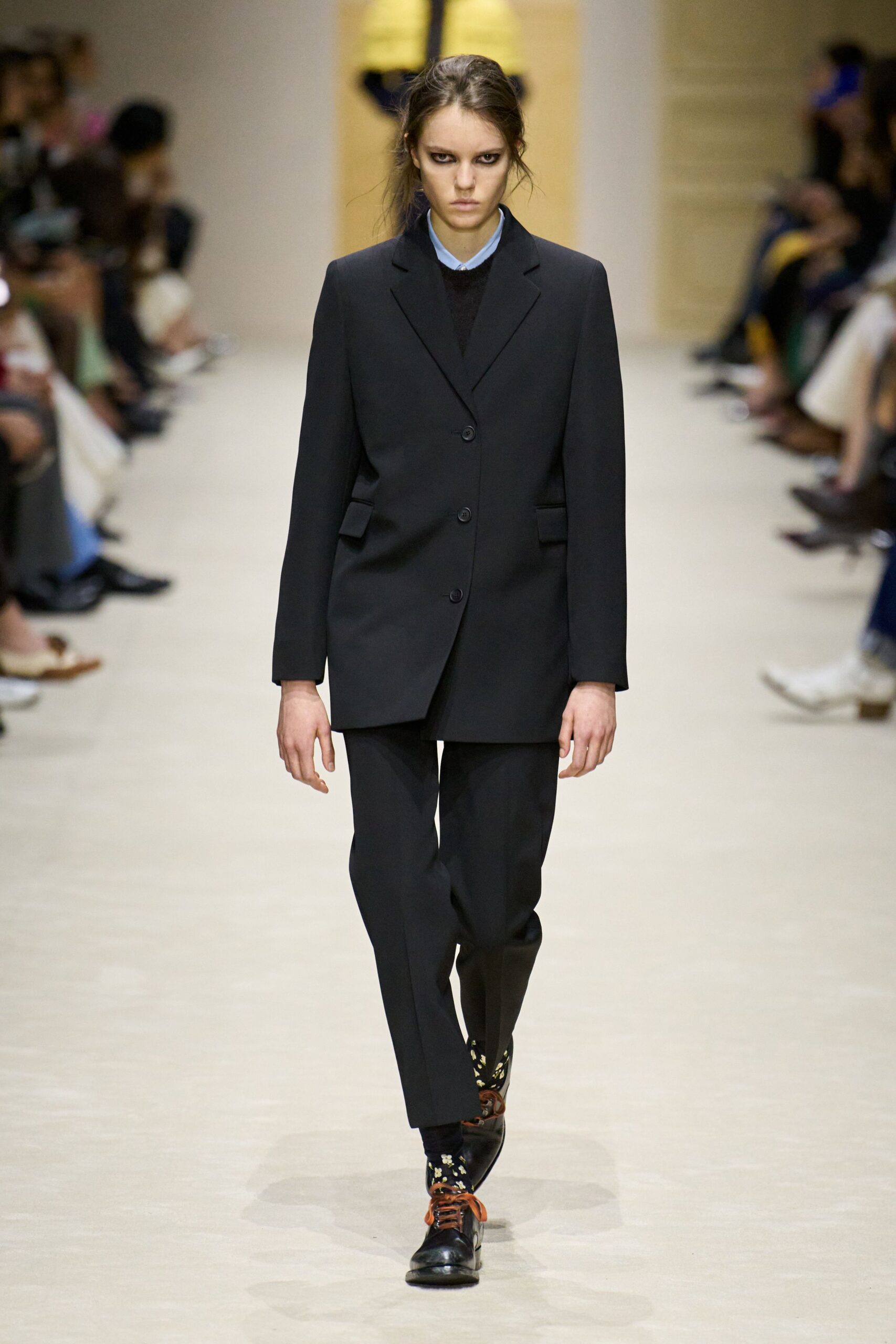 black tailored blazer and pants