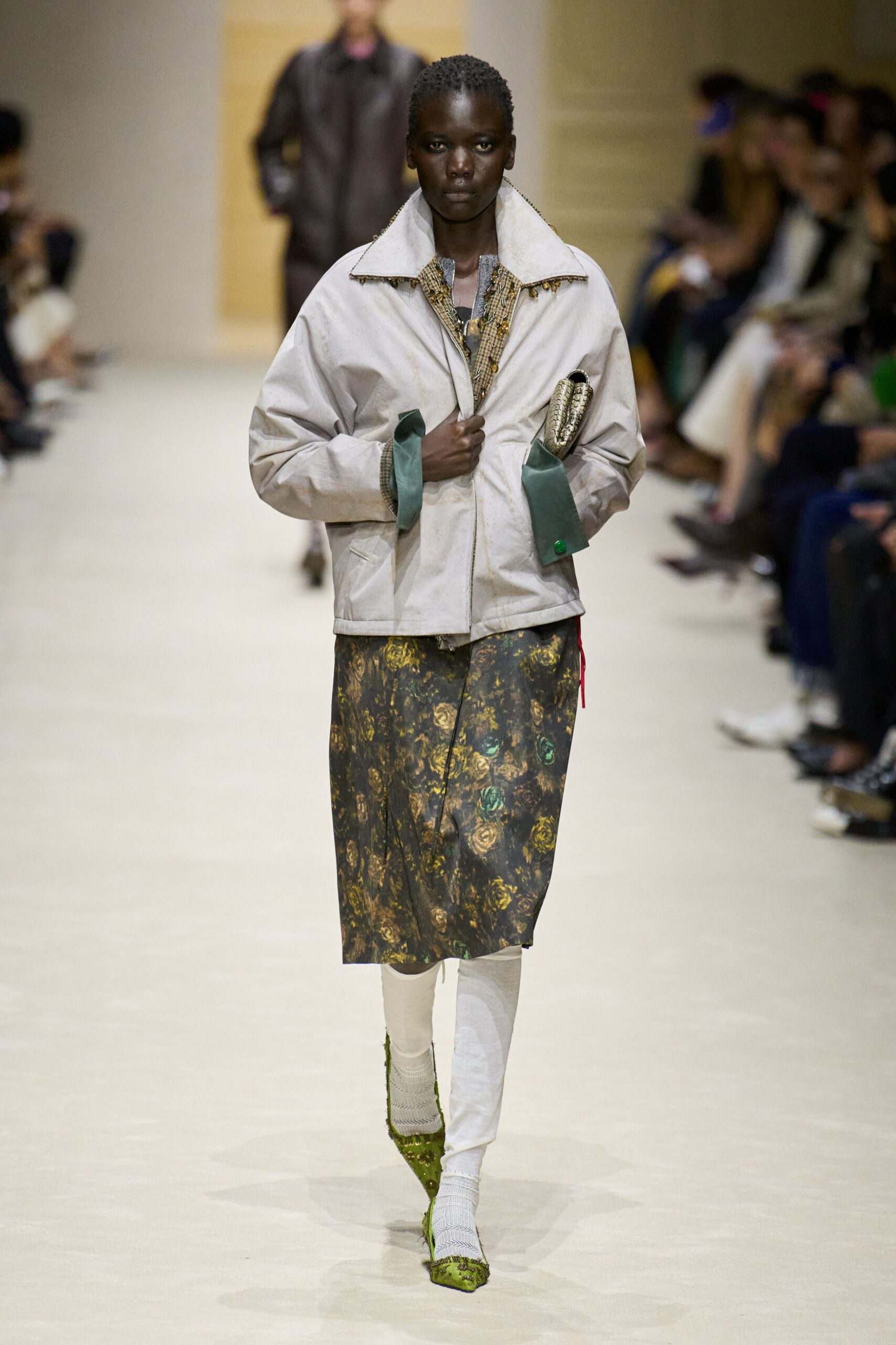 green leather shoes