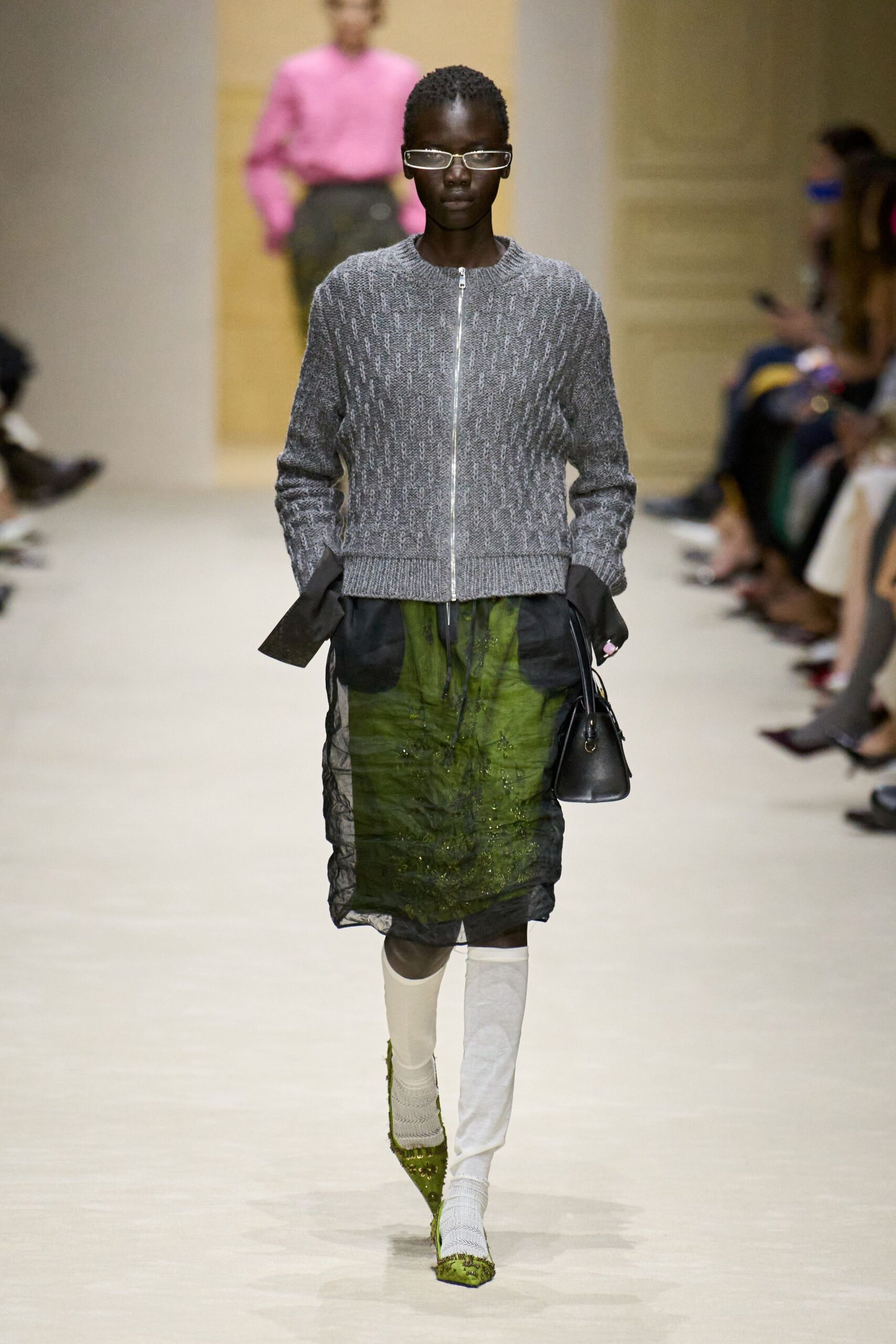 green leather shoes