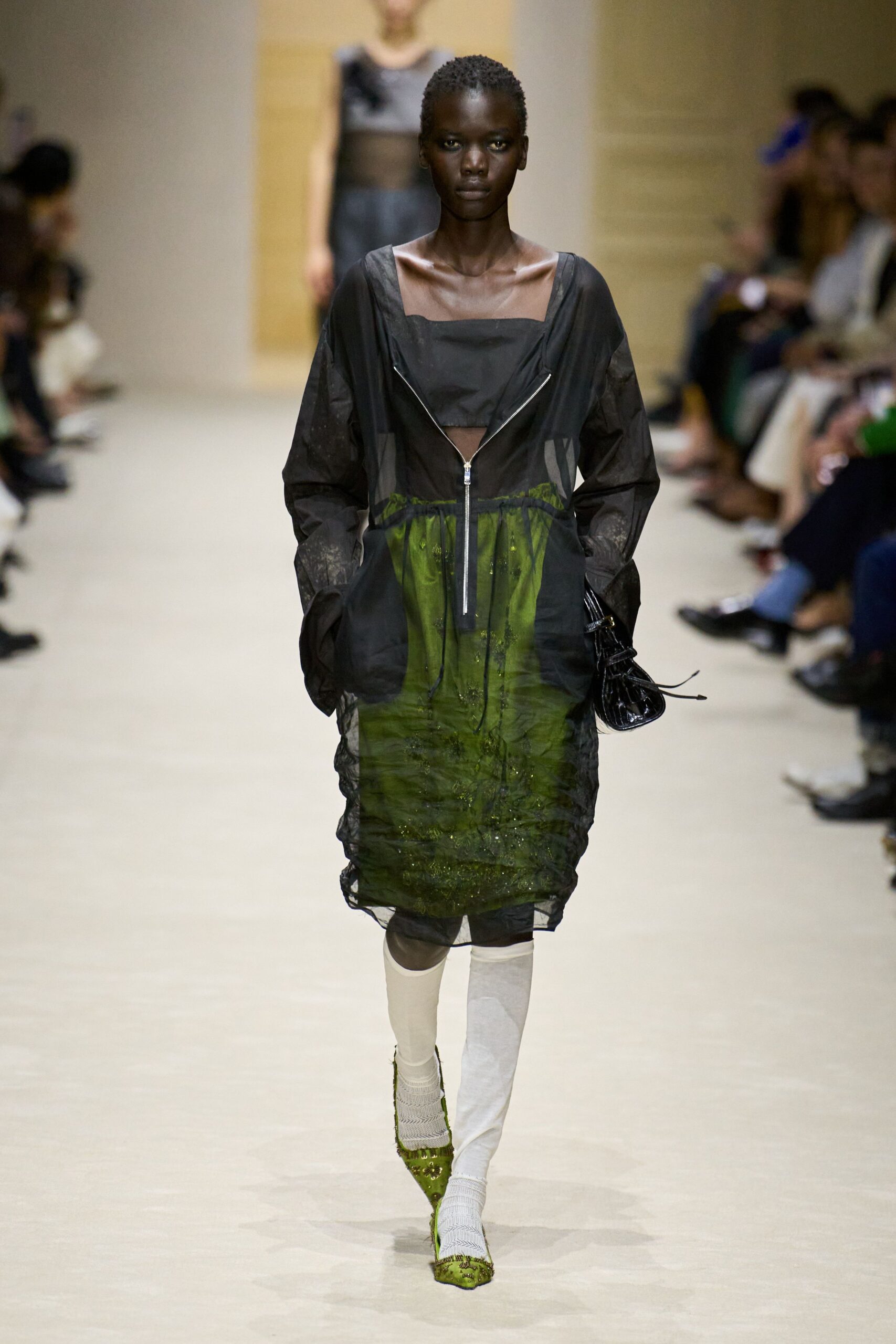 green leather shoes