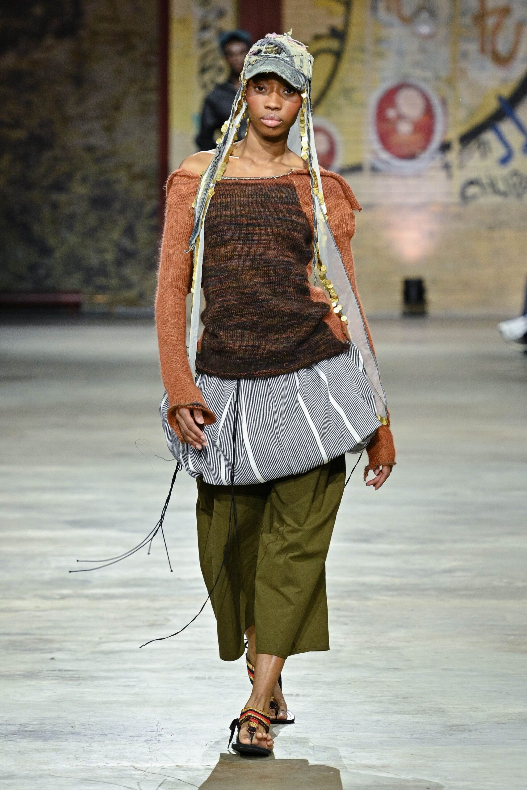 green cotton relaxed pants