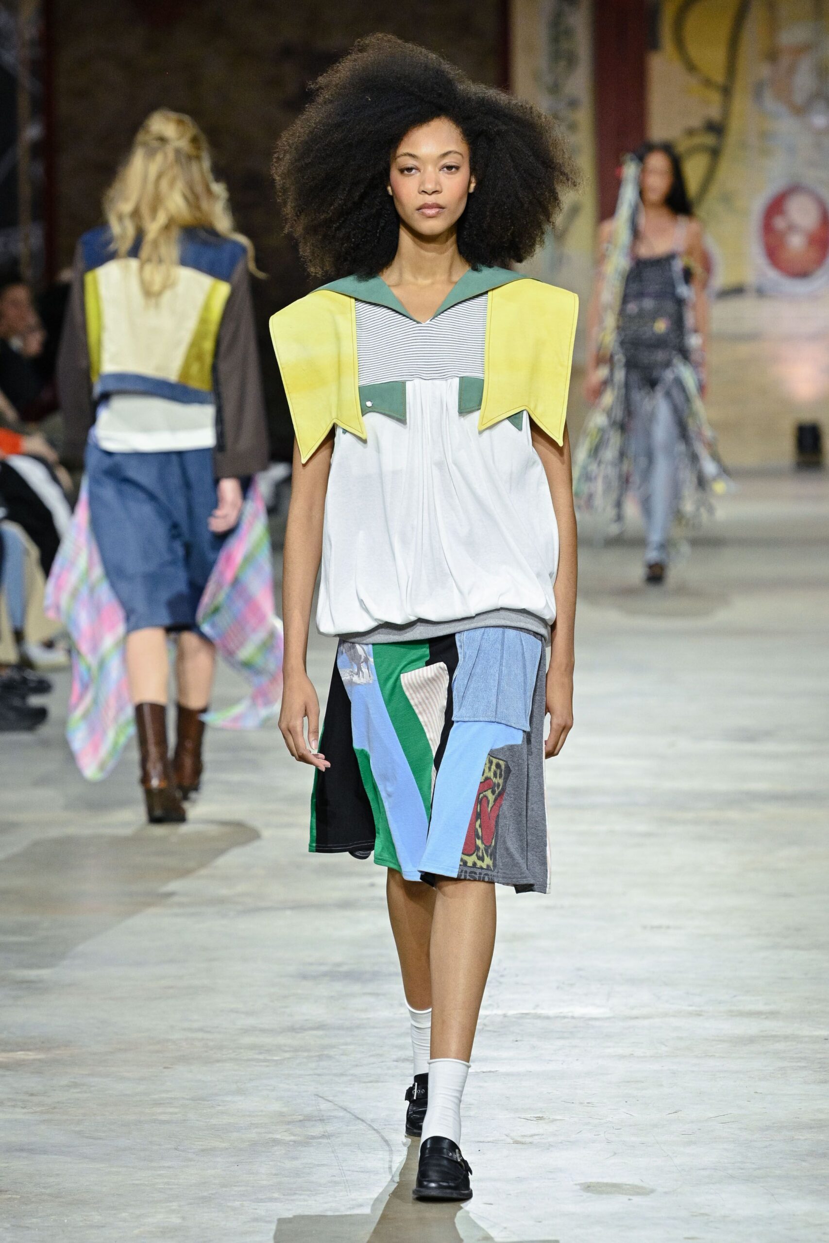 multi cotton fitted layered skirt