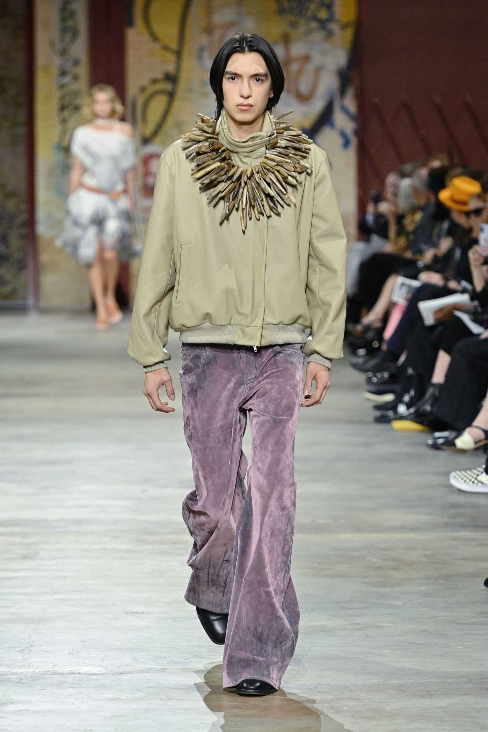 purple velvet fitted flared pants