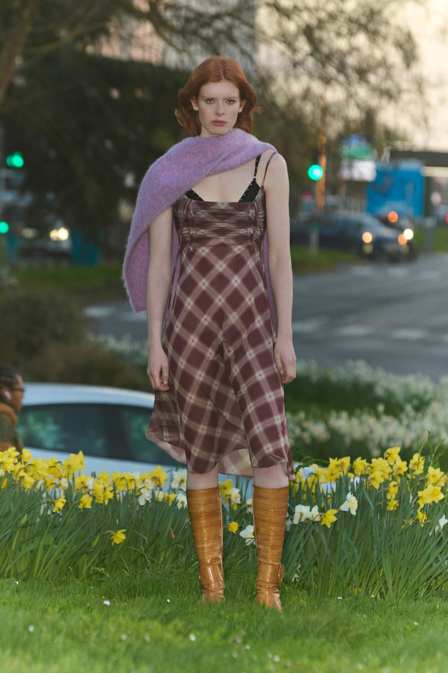 purple wool long-sleeve relaxed sweater