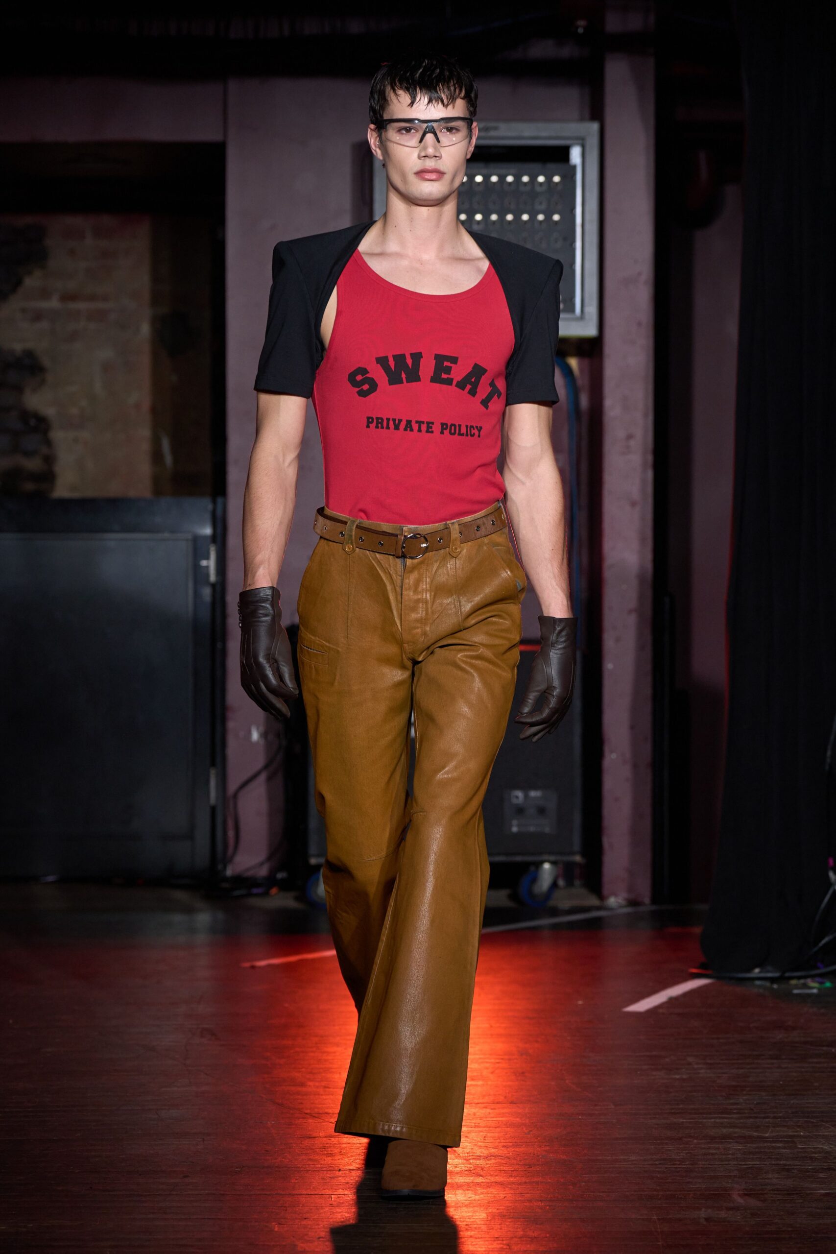 red cotton sleeveless v-neck fitted printed top