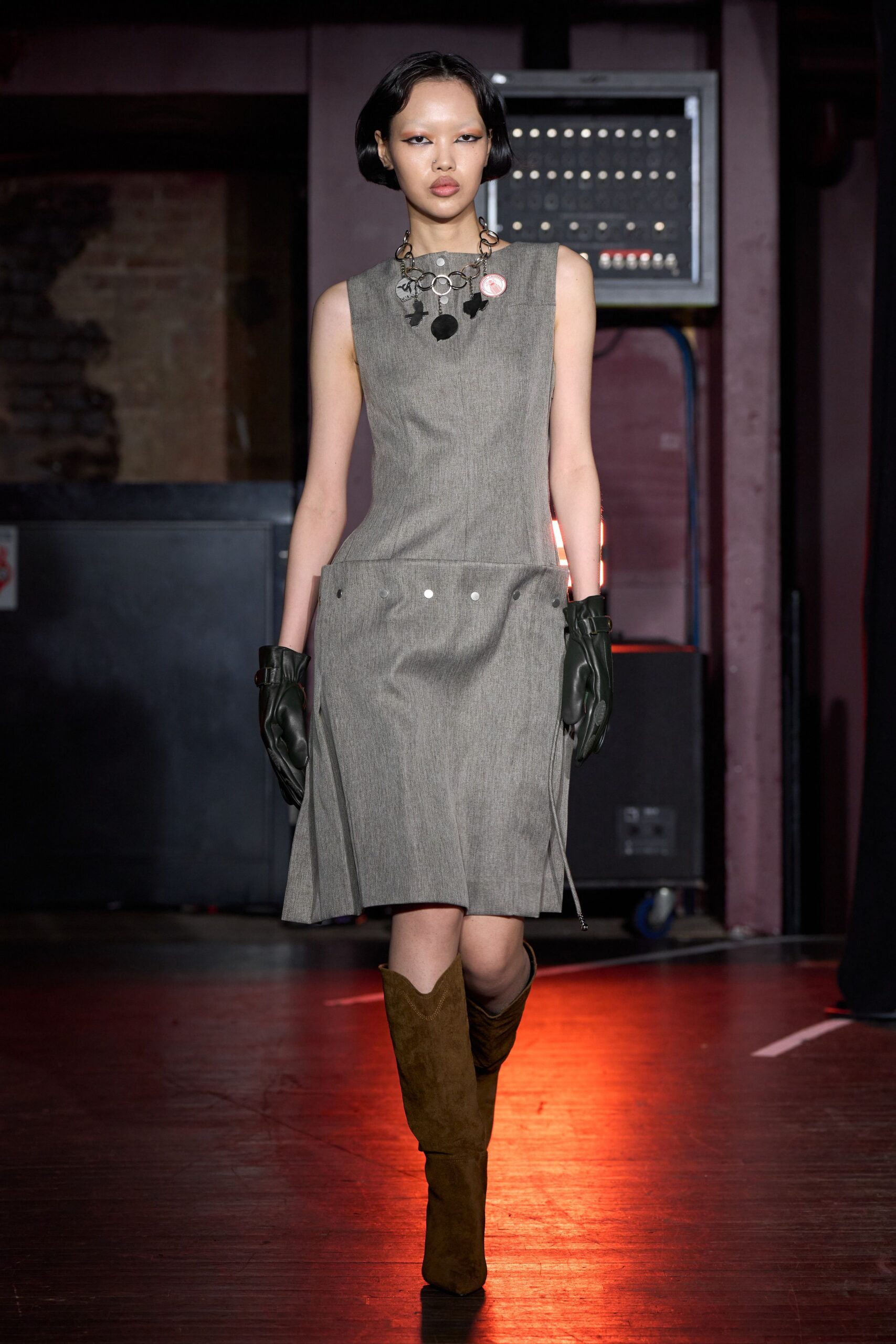 brown suede fitted boots
