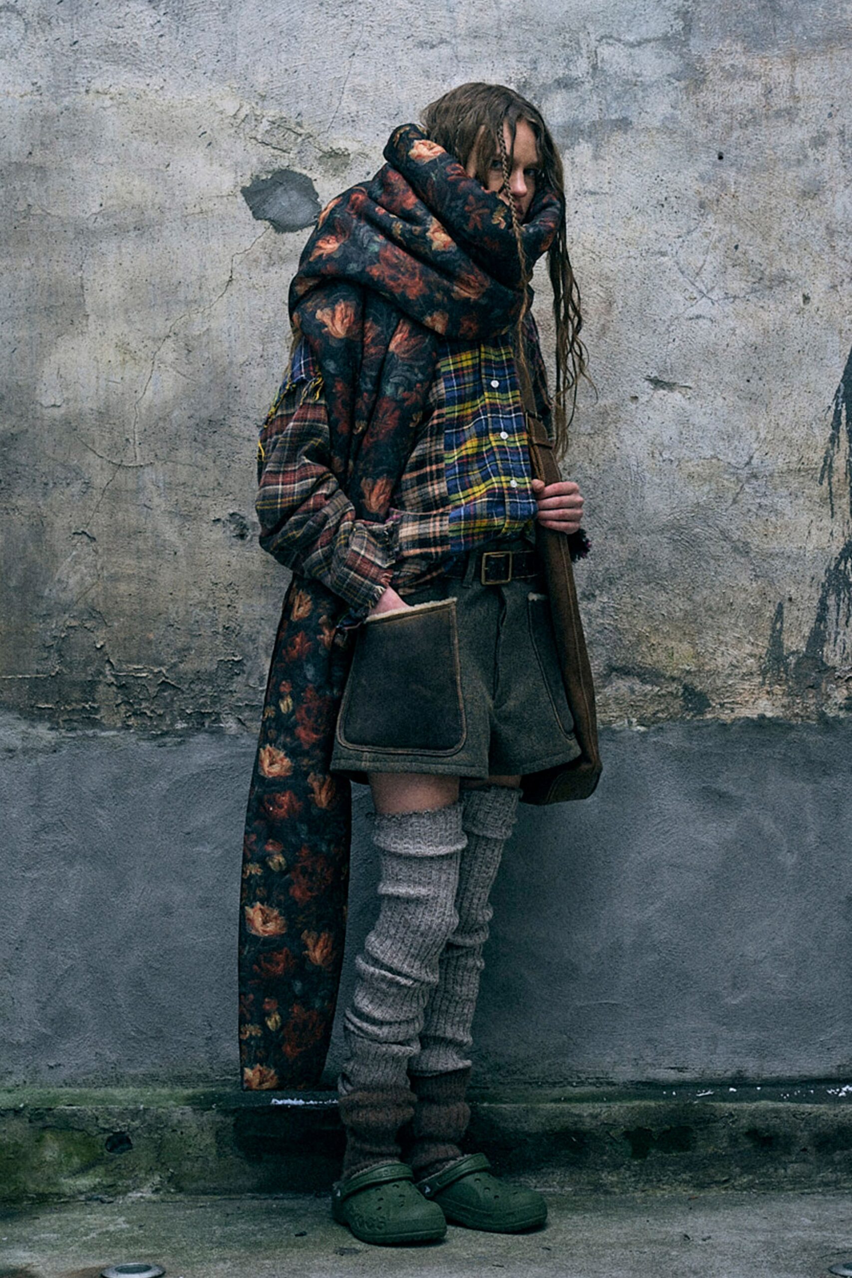multi cotton relaxed layered coat