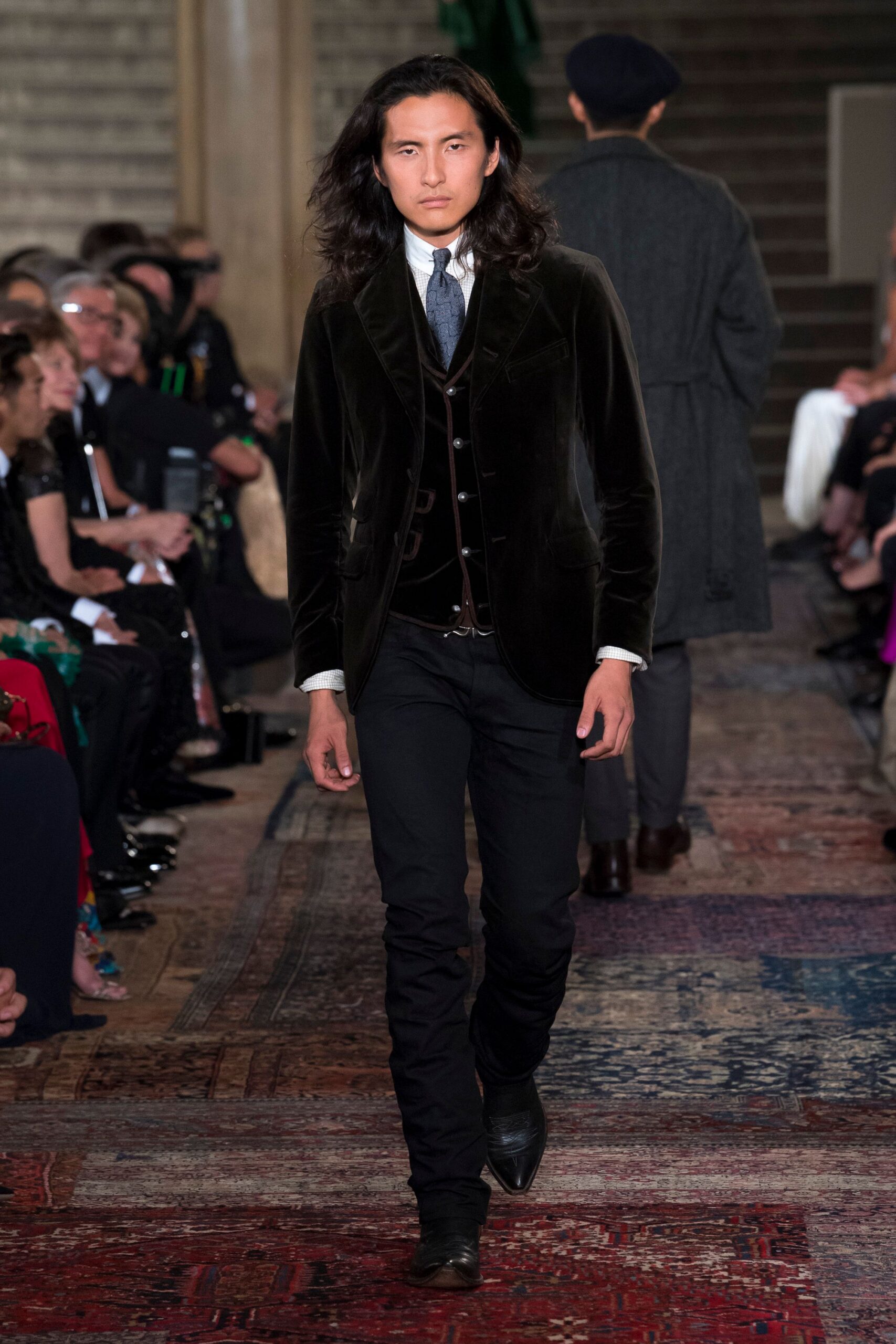 black velvet blazer and vest