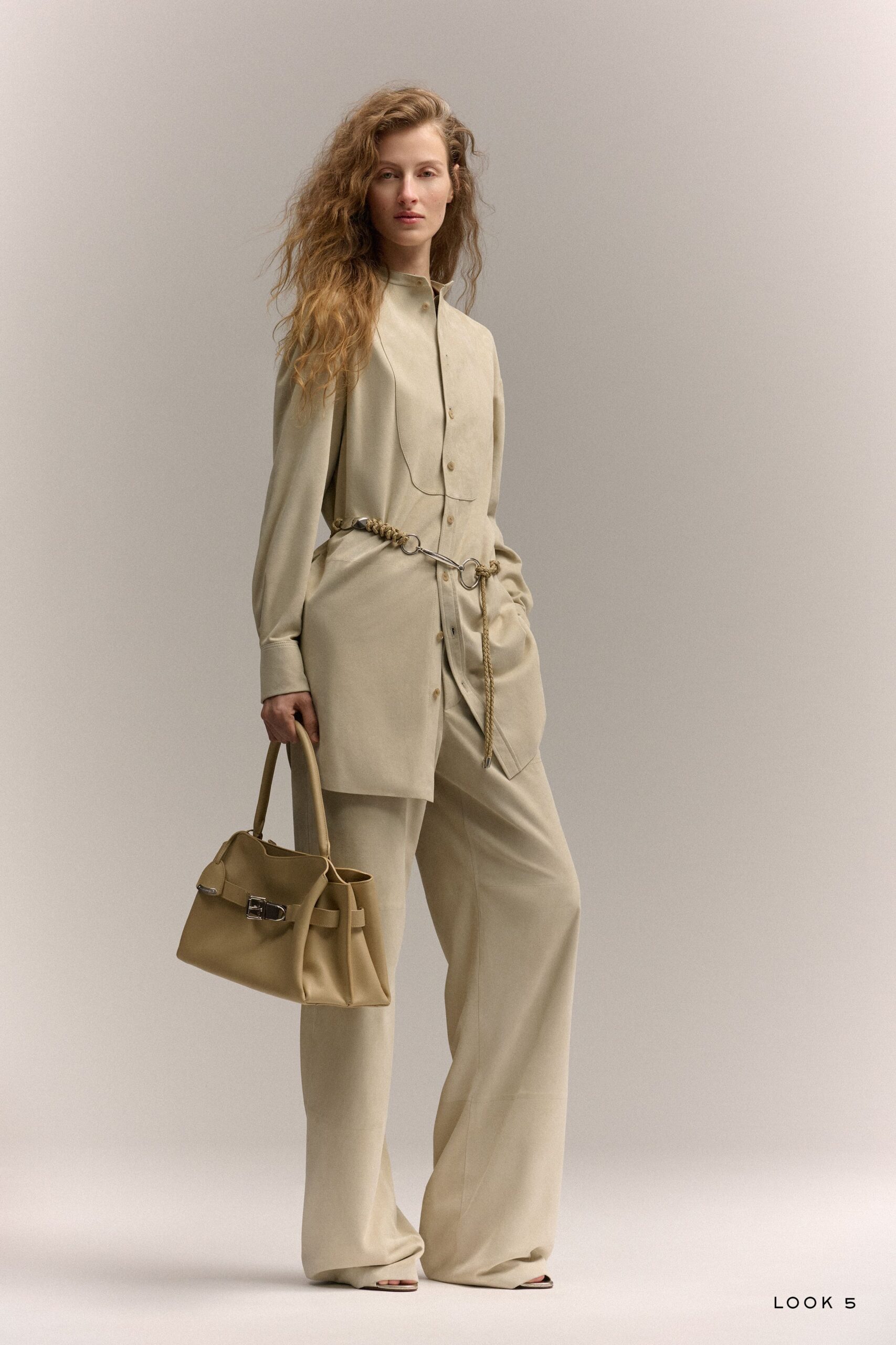 beige relaxed shirt and pants