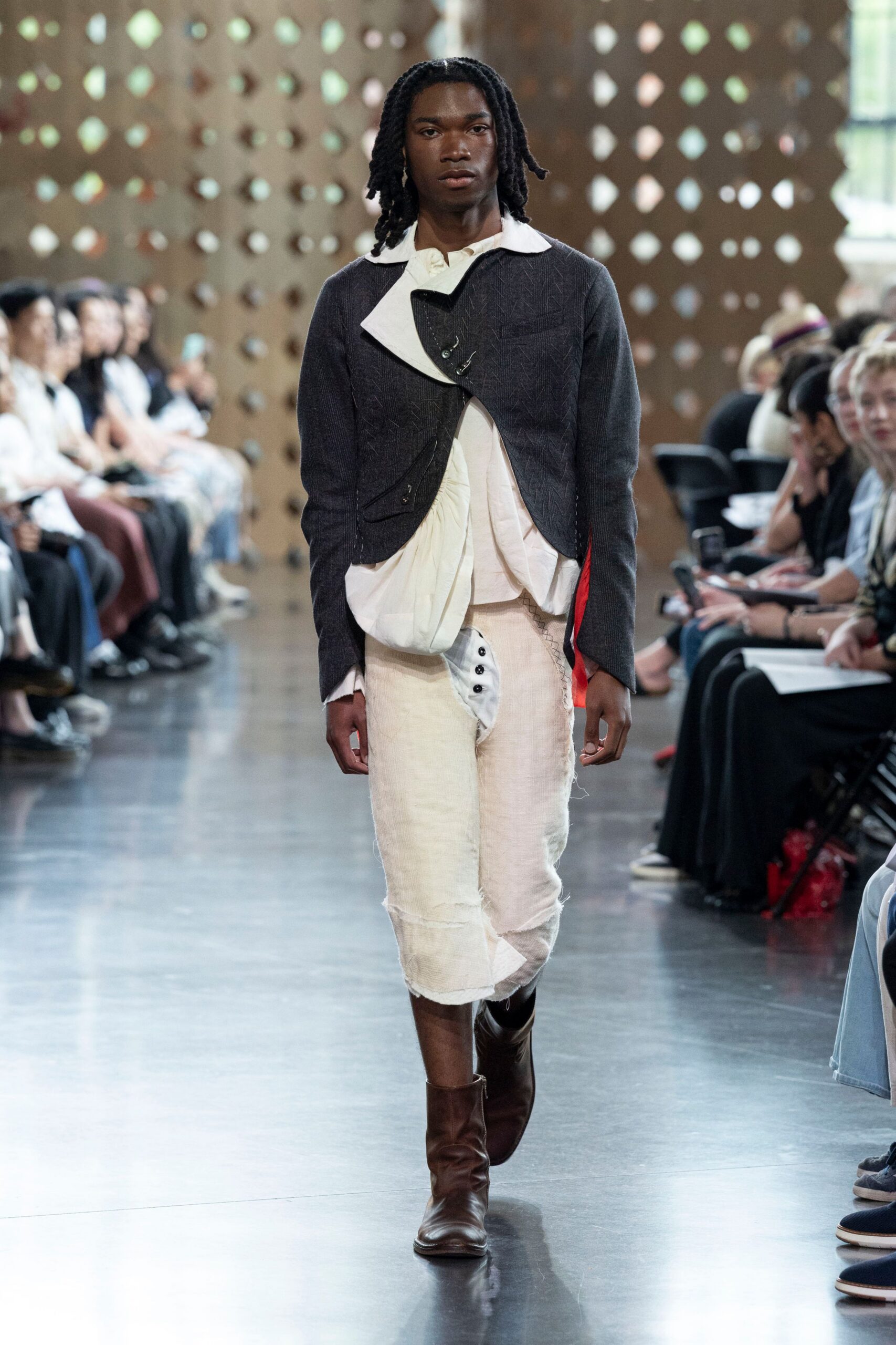 beige cotton relaxed straight-leg pants