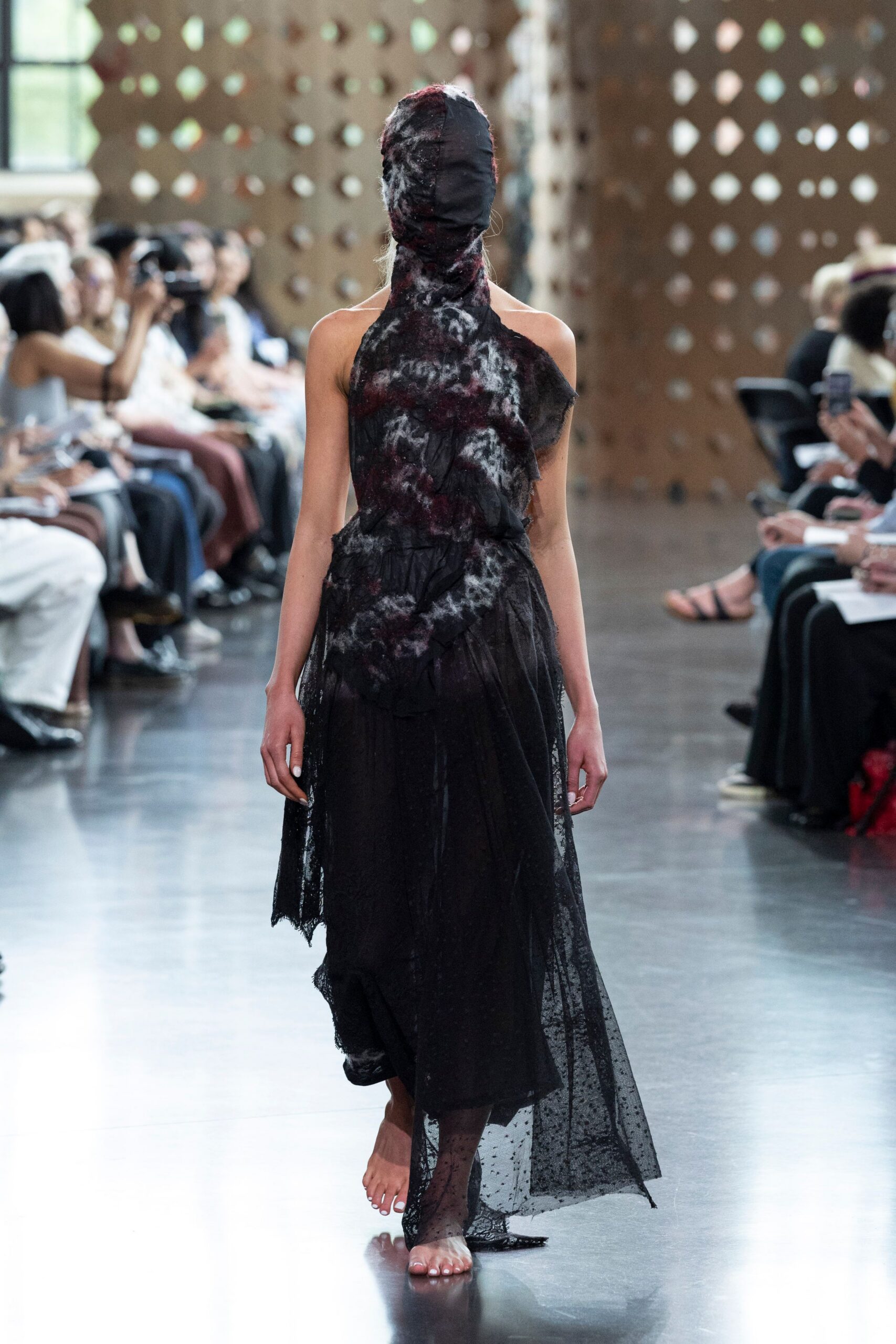 black layered asymmetric dress