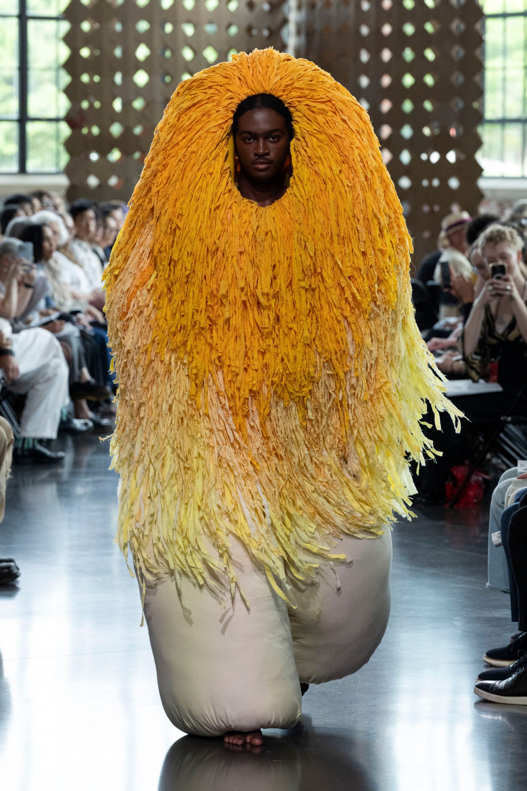 fringed yellow orange jumpsuit