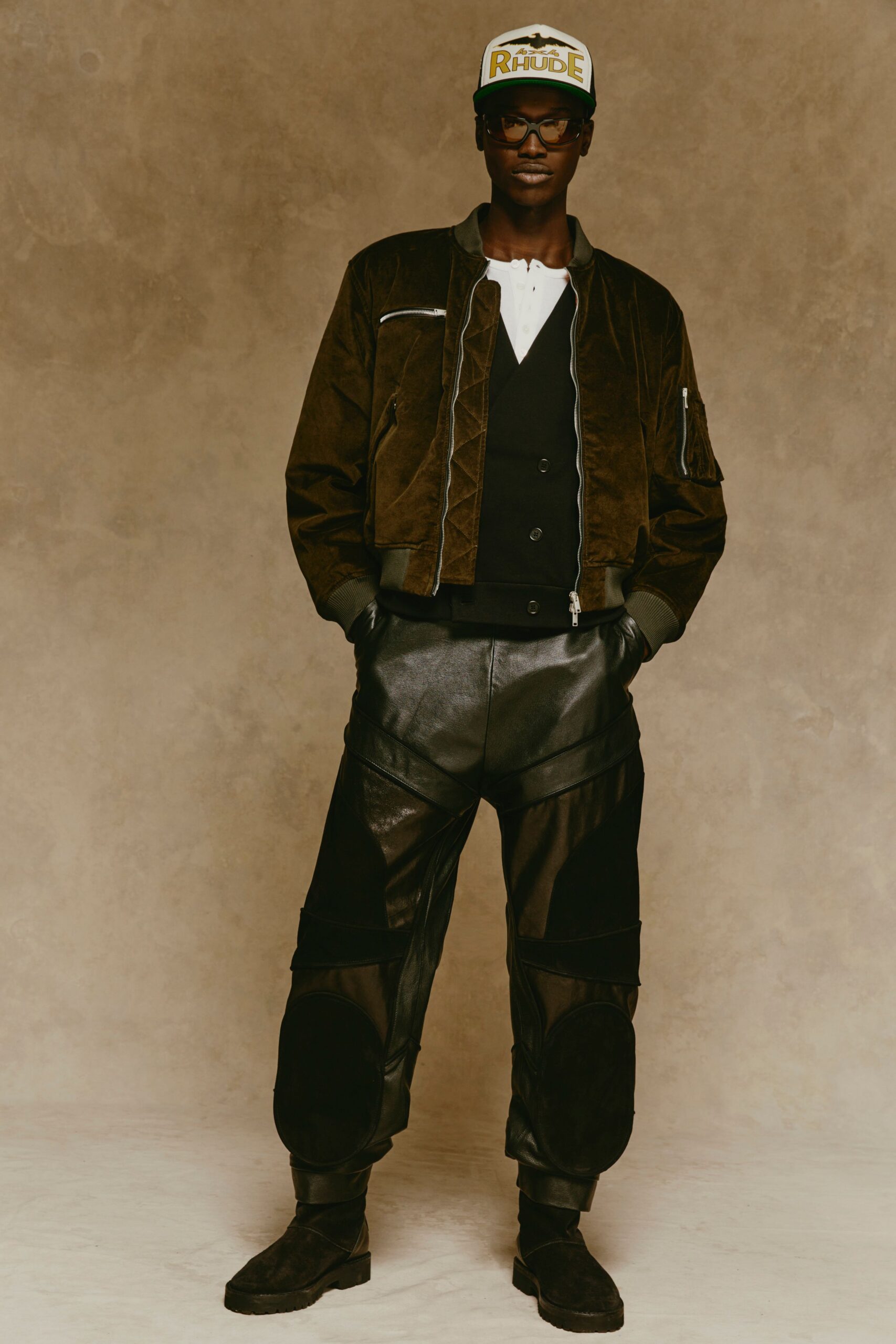 brown suede long-sleeve collared fitted zippered jacket