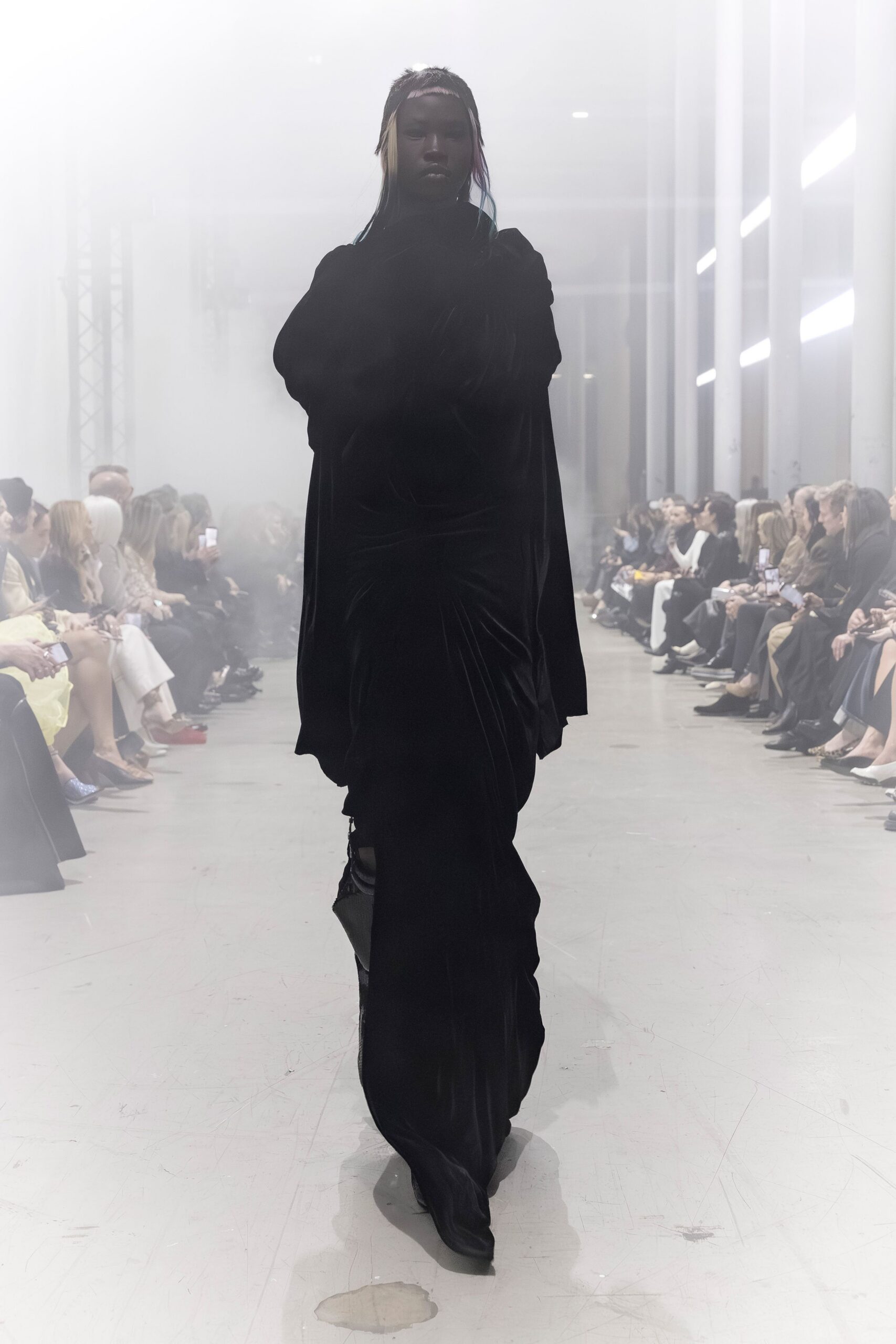 black velvet fitted gown