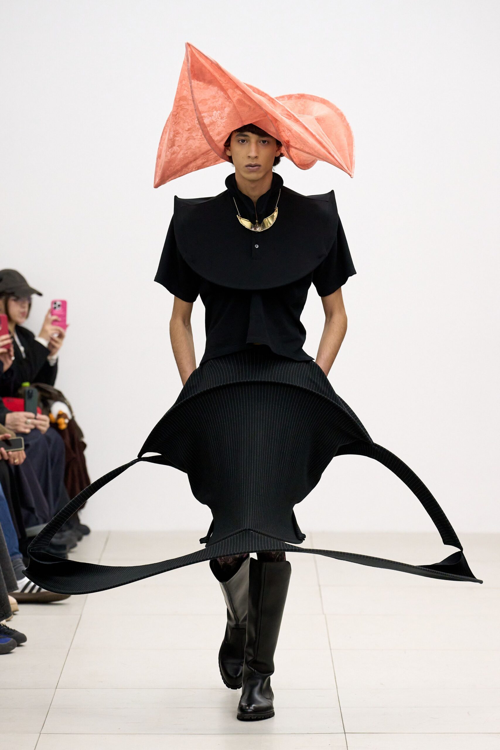 orange structured hat
