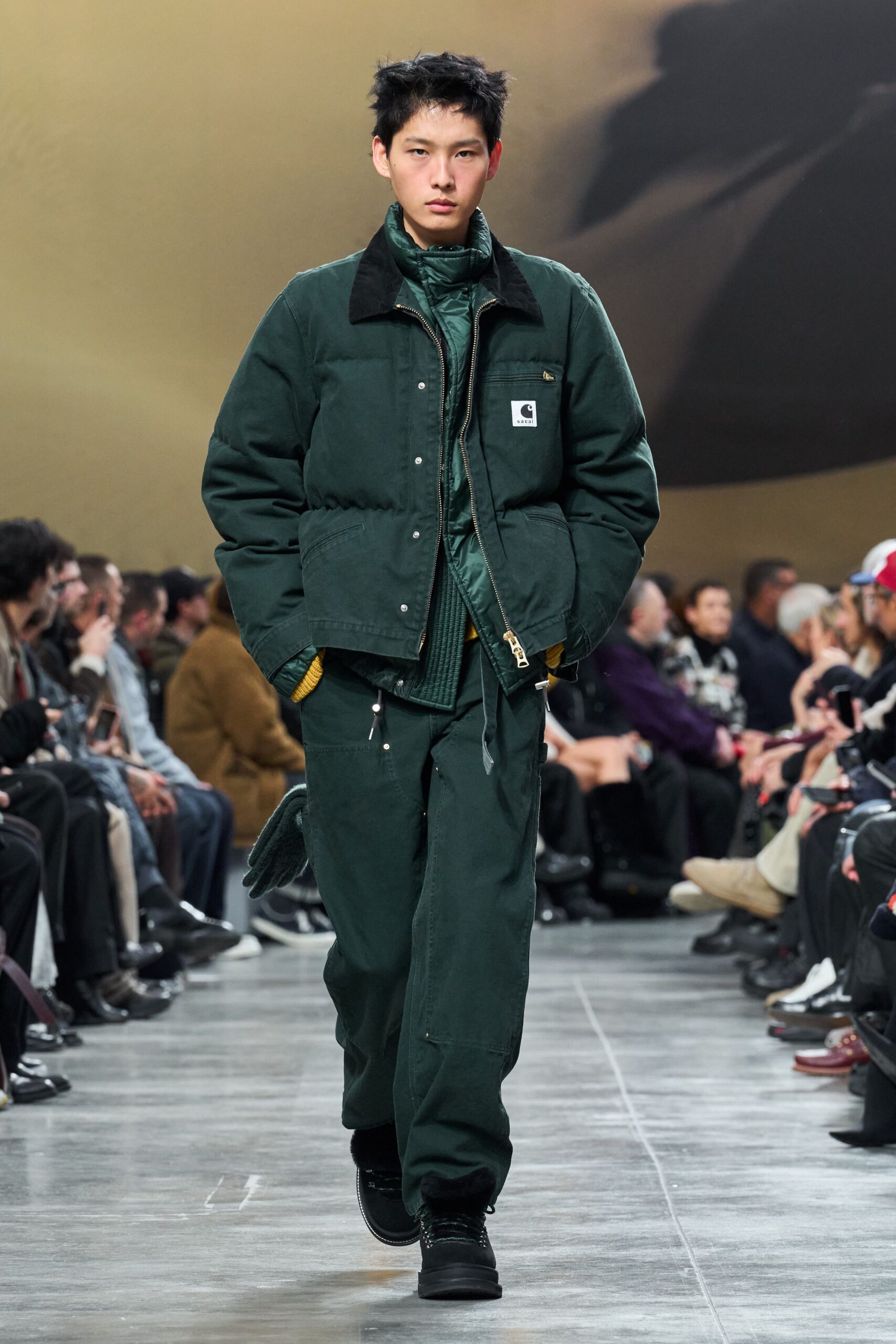 green relaxed jacket and pants