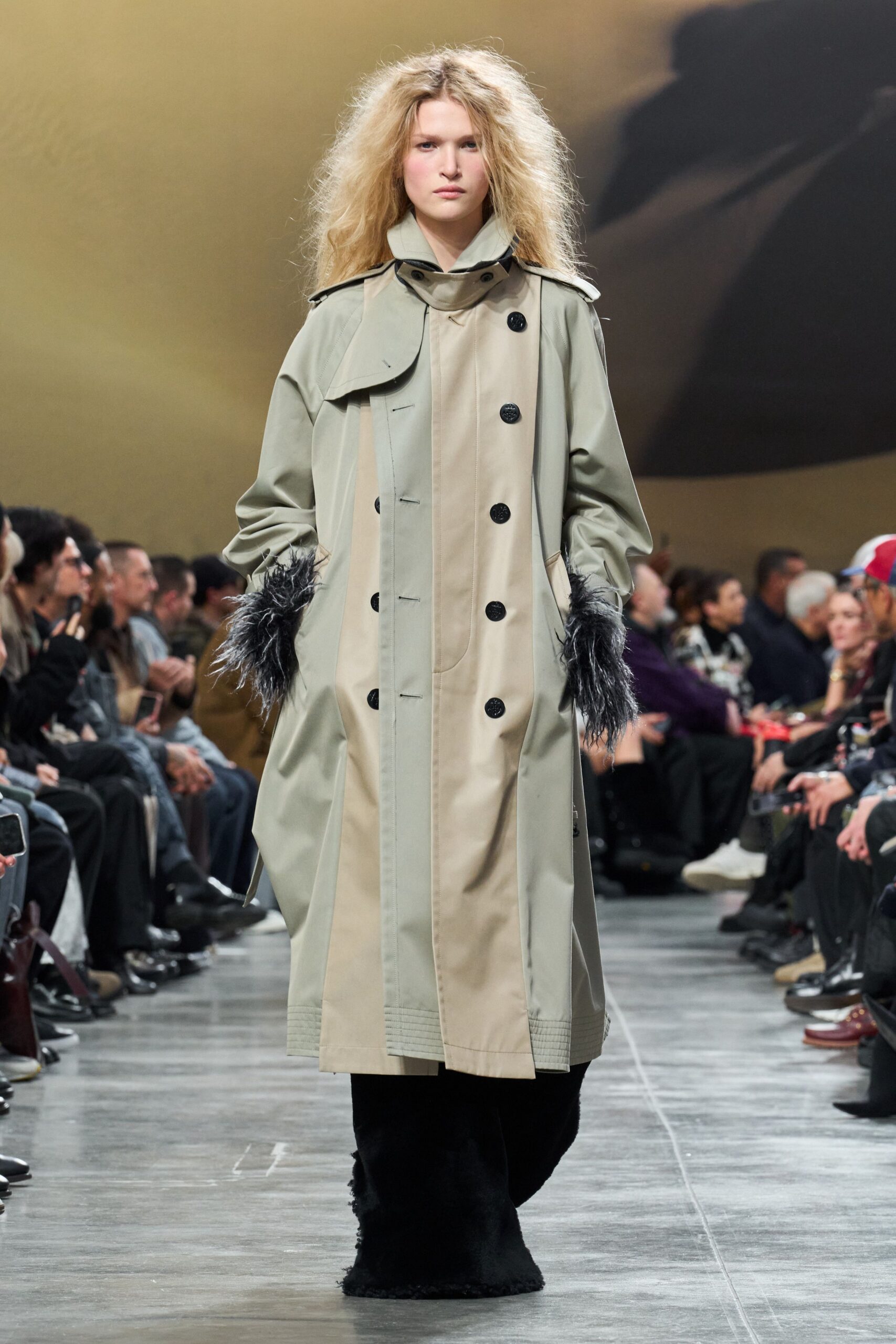 beige green relaxed trench coat