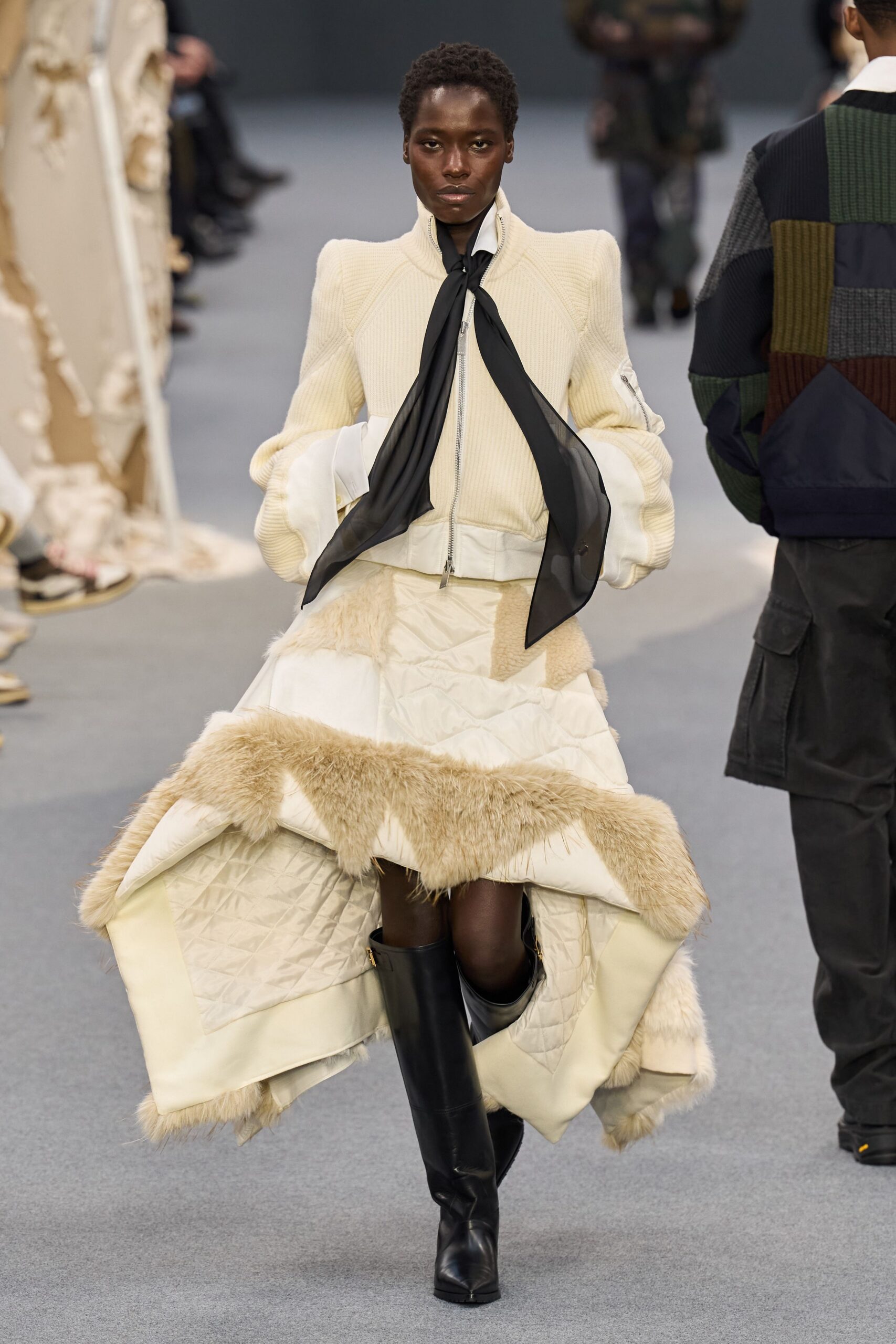 white fitted jacket and skirt