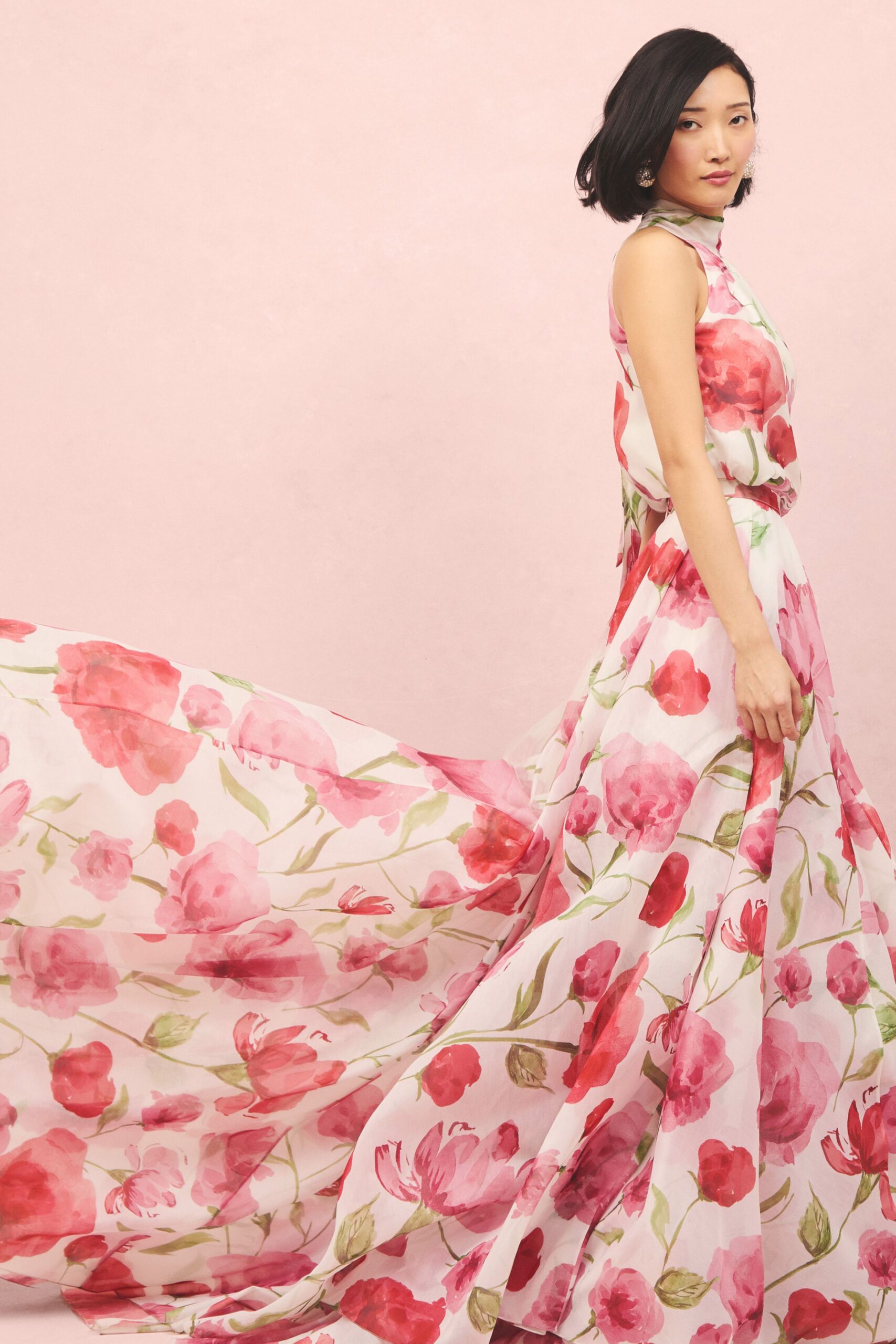 floral chiffon maxi gown