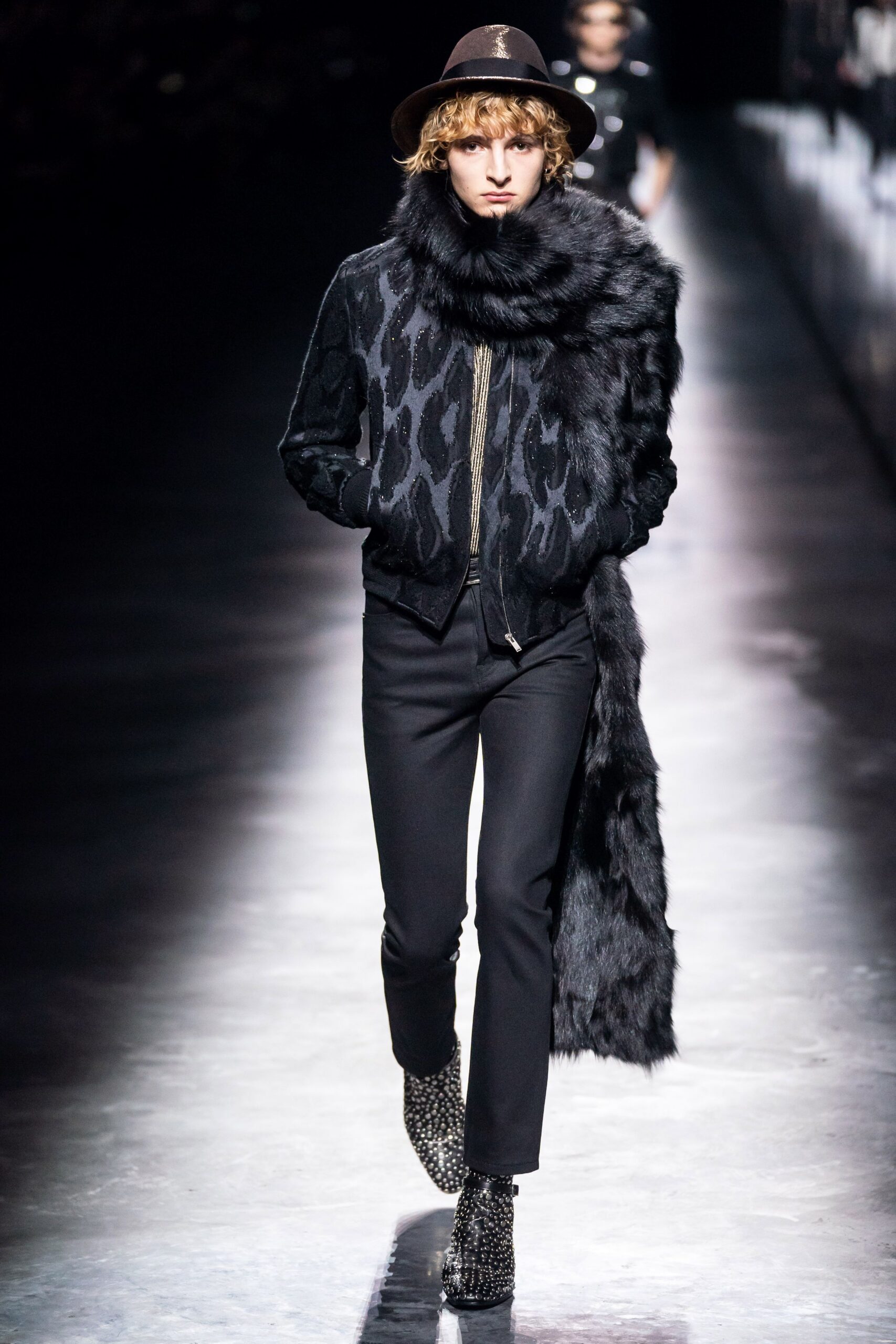 black fur scarf