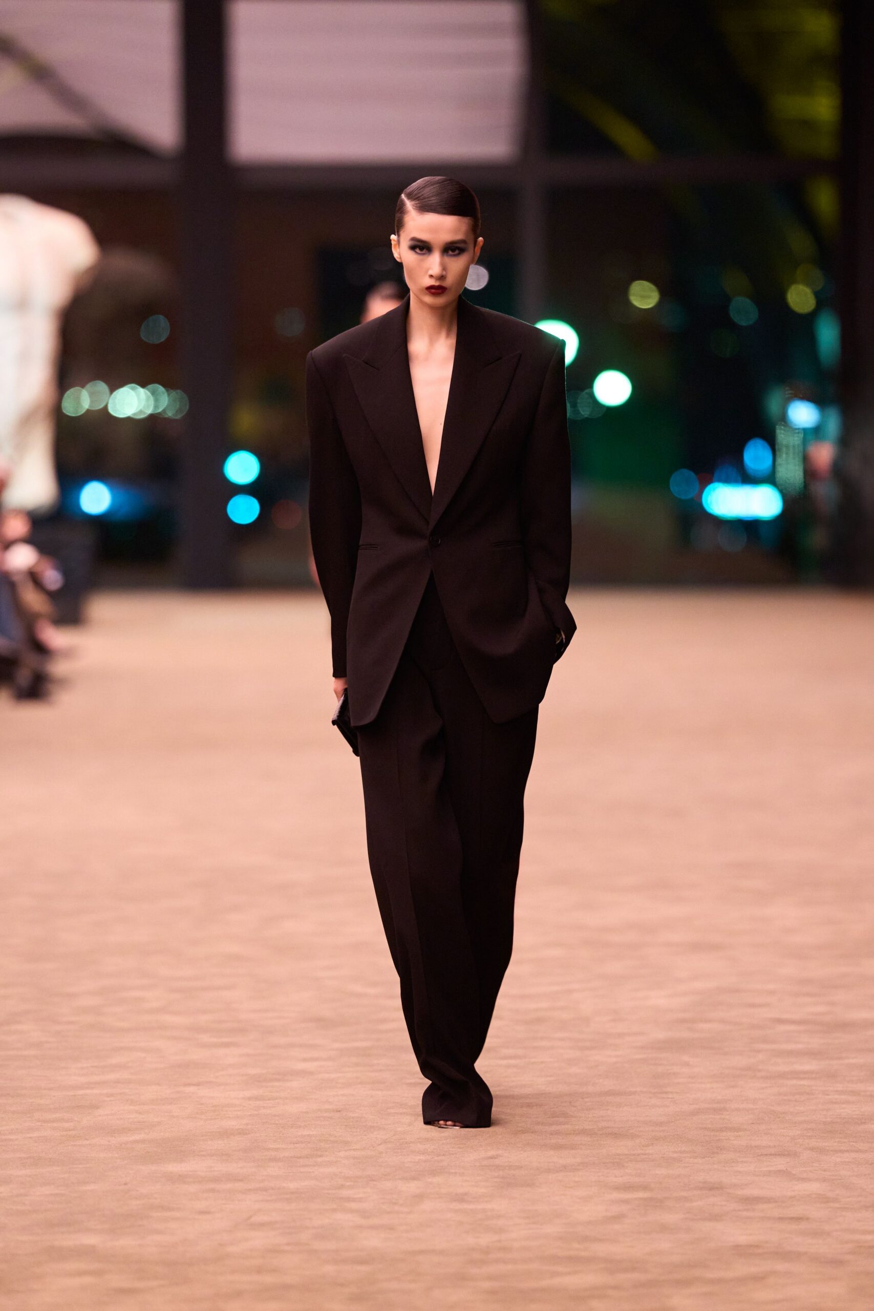 black tailored suit