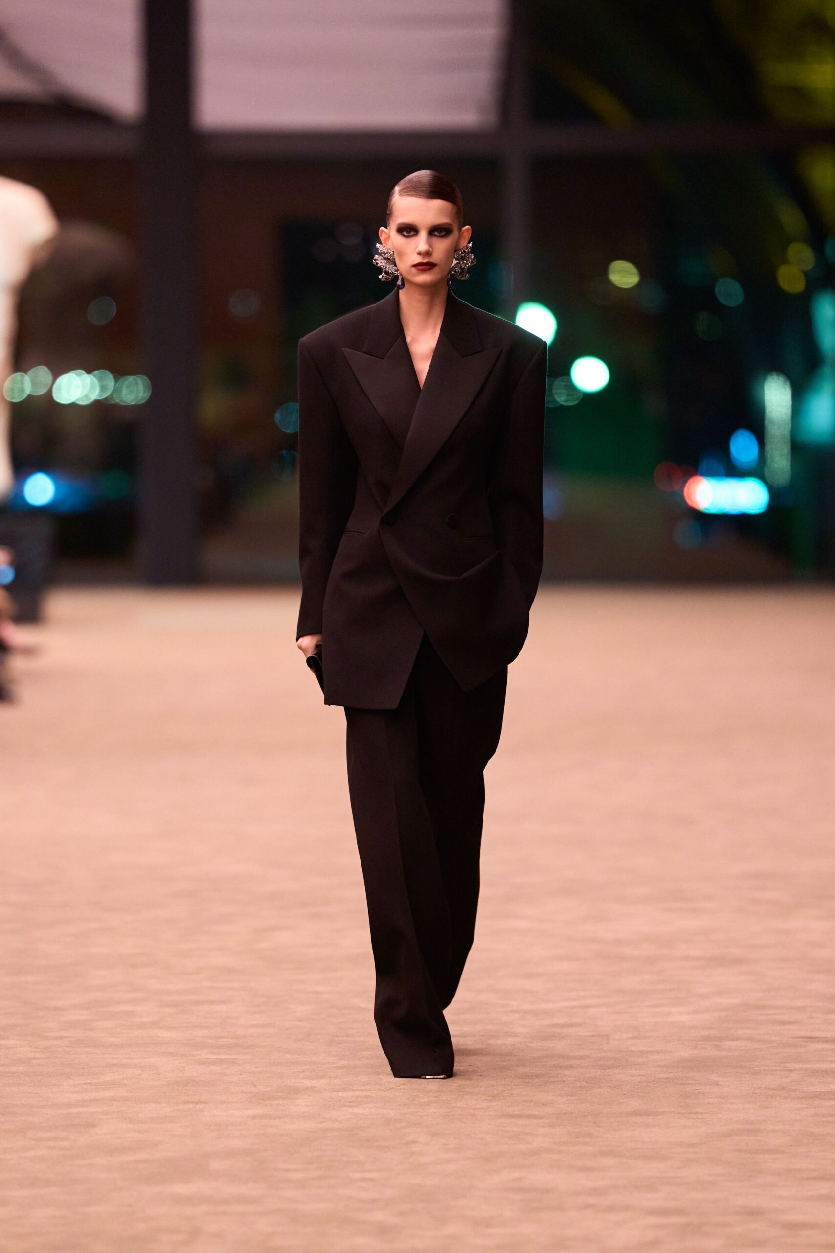black tailored suit