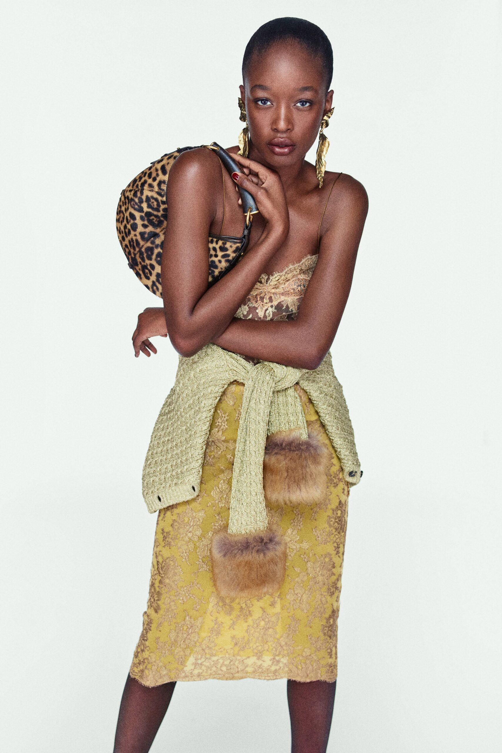 yellow silk sleeveless v-neck fitted embroidered pencil dress