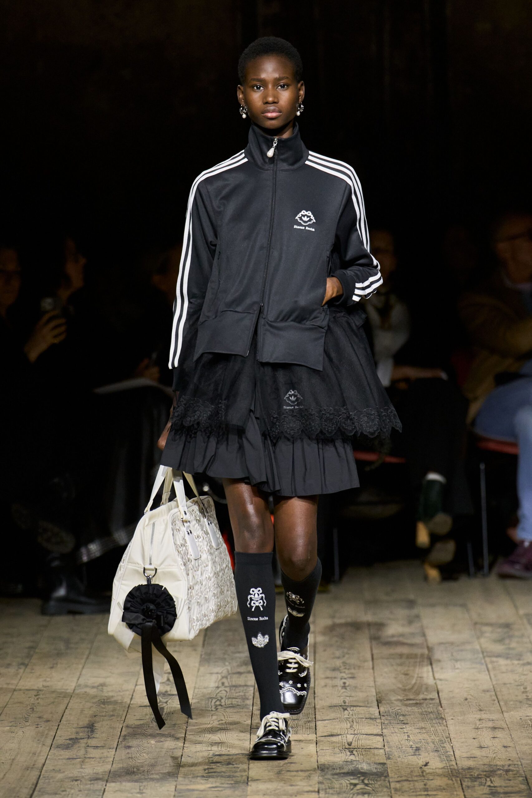 black jacket and skirt outfit