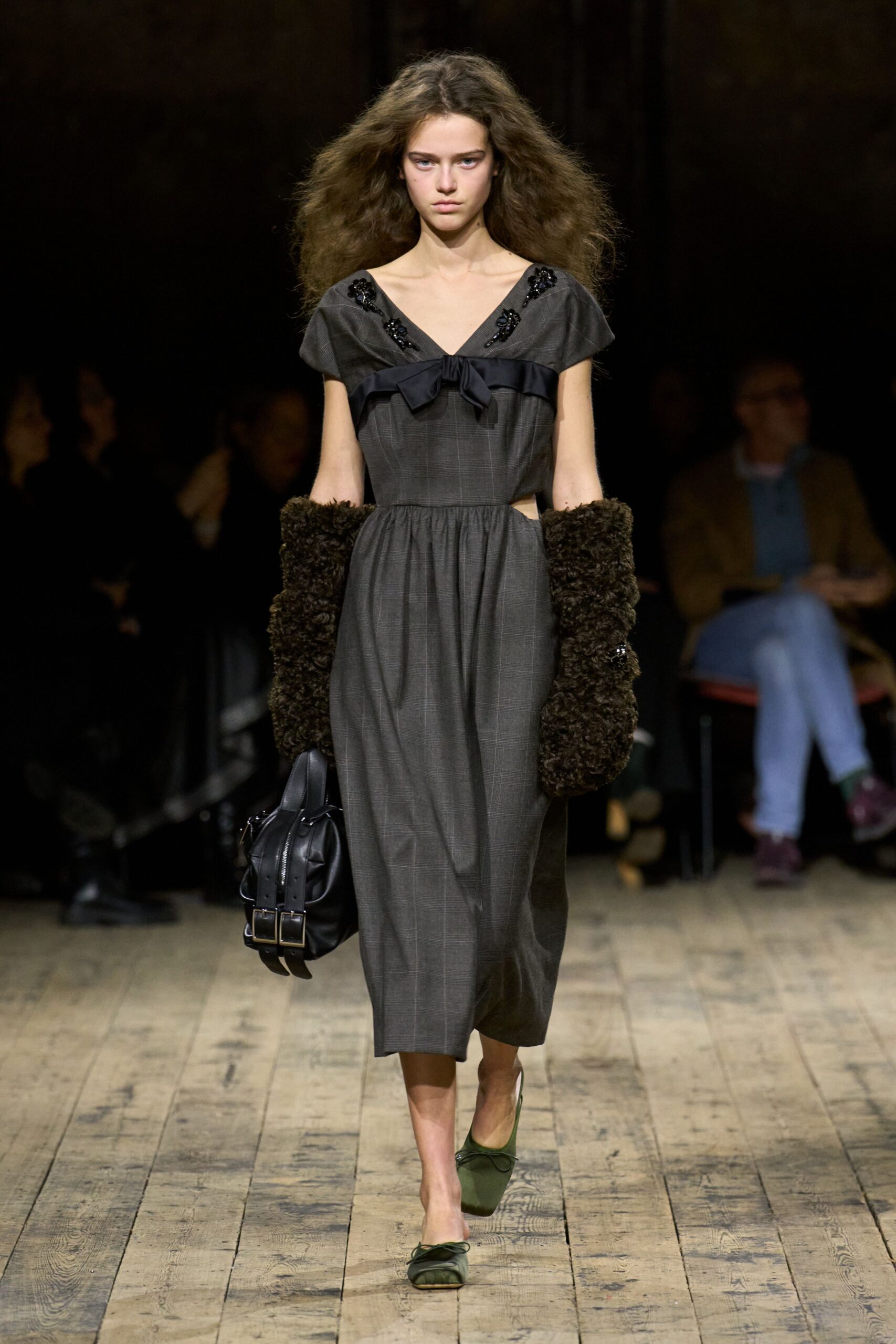 brown fur gloves