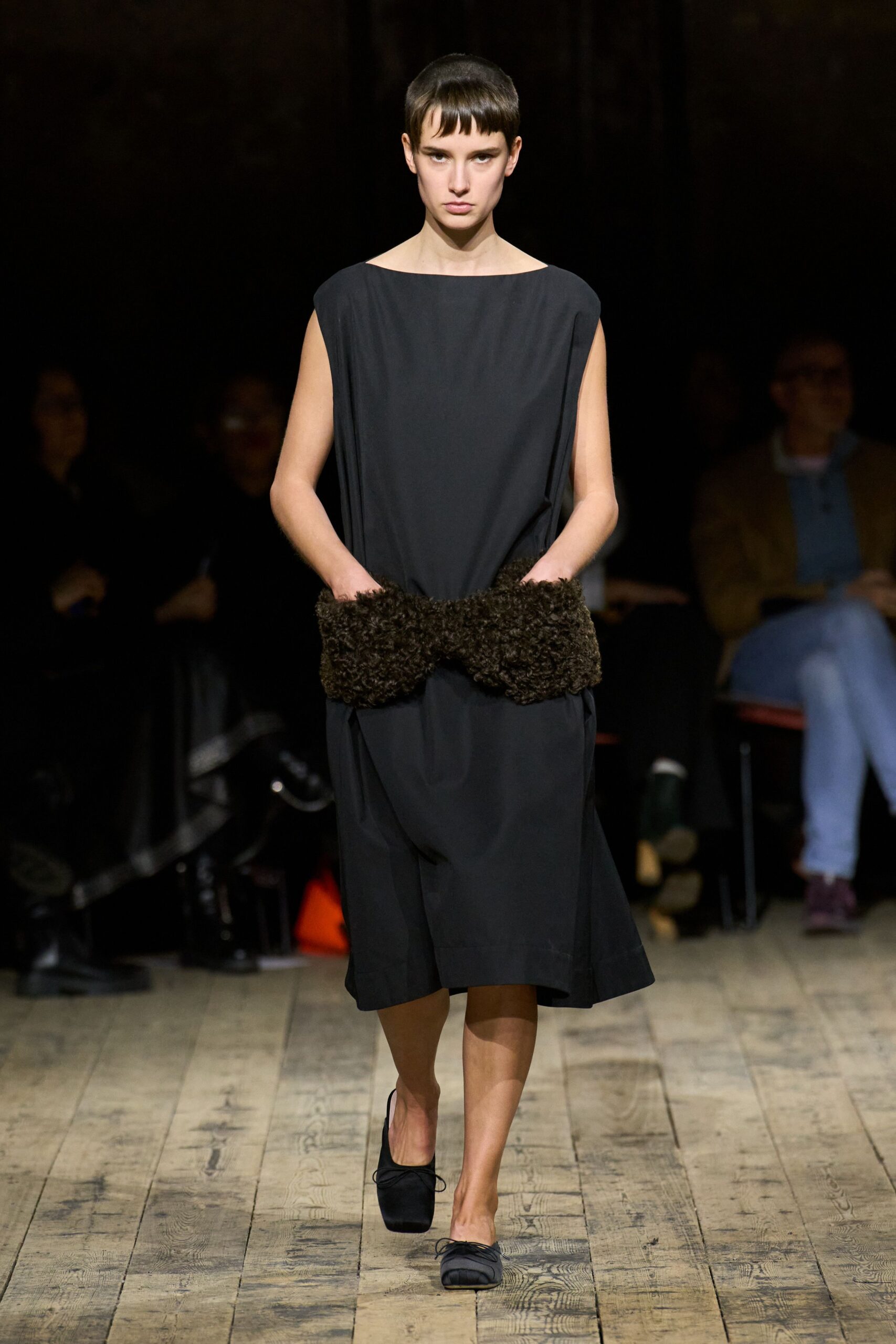 black relaxed sleeveless dress