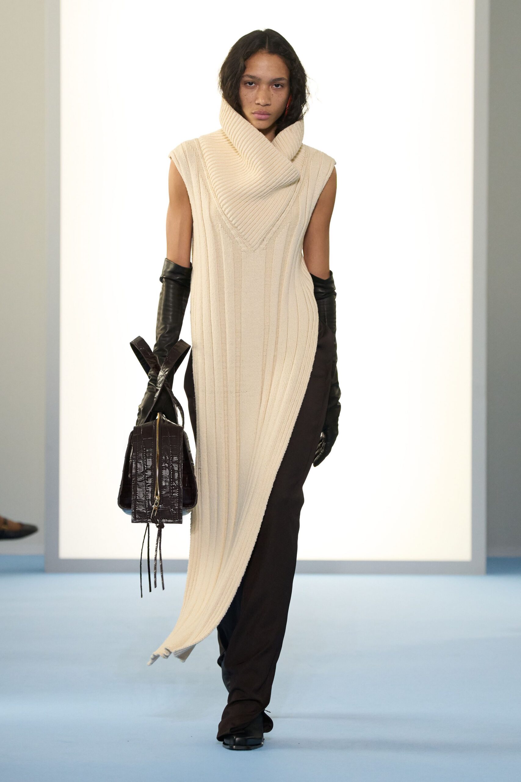 beige knit sleeveless maxi dress
