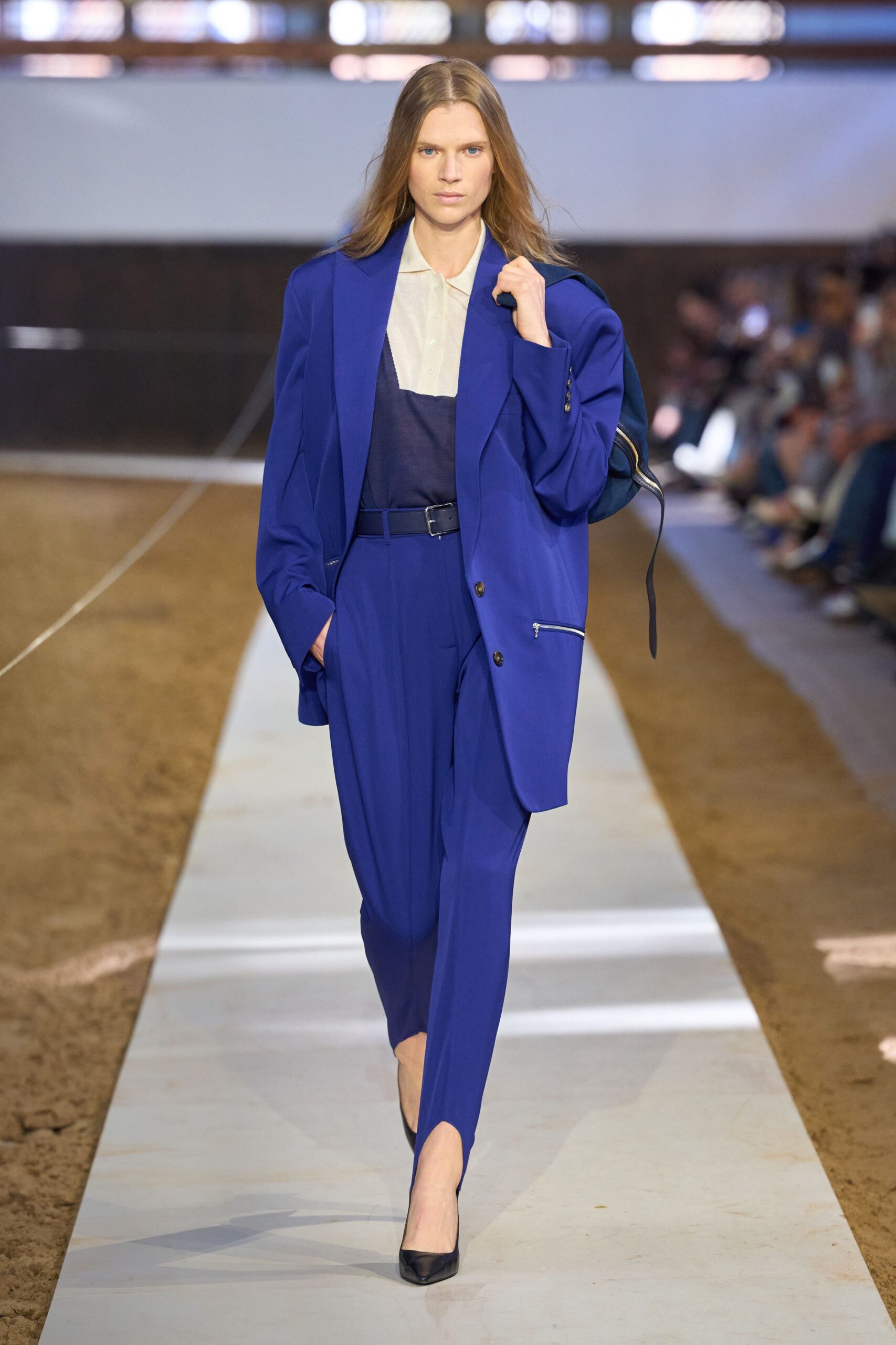 blue tailored blazer and pants