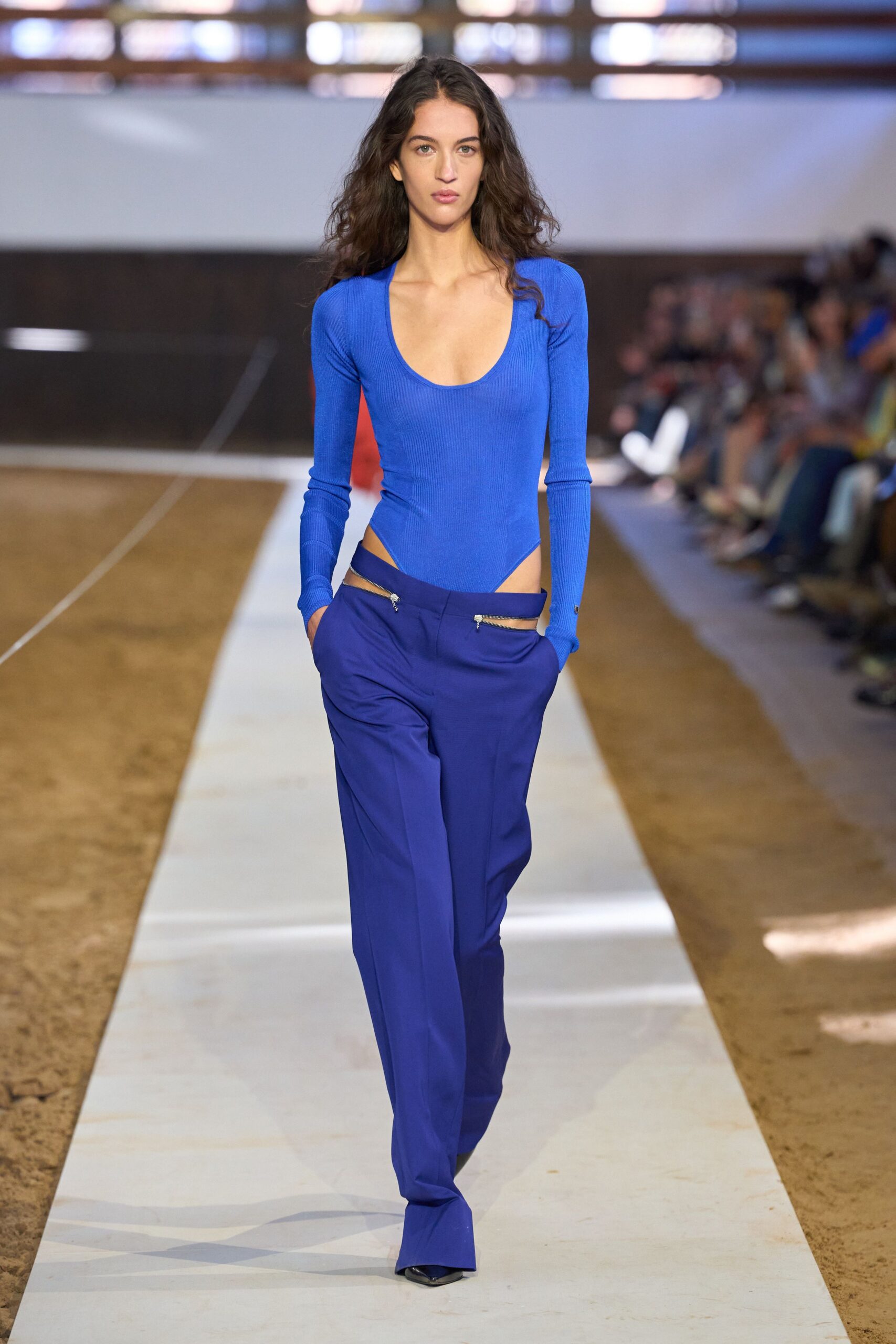 blue bodysuit and pants
