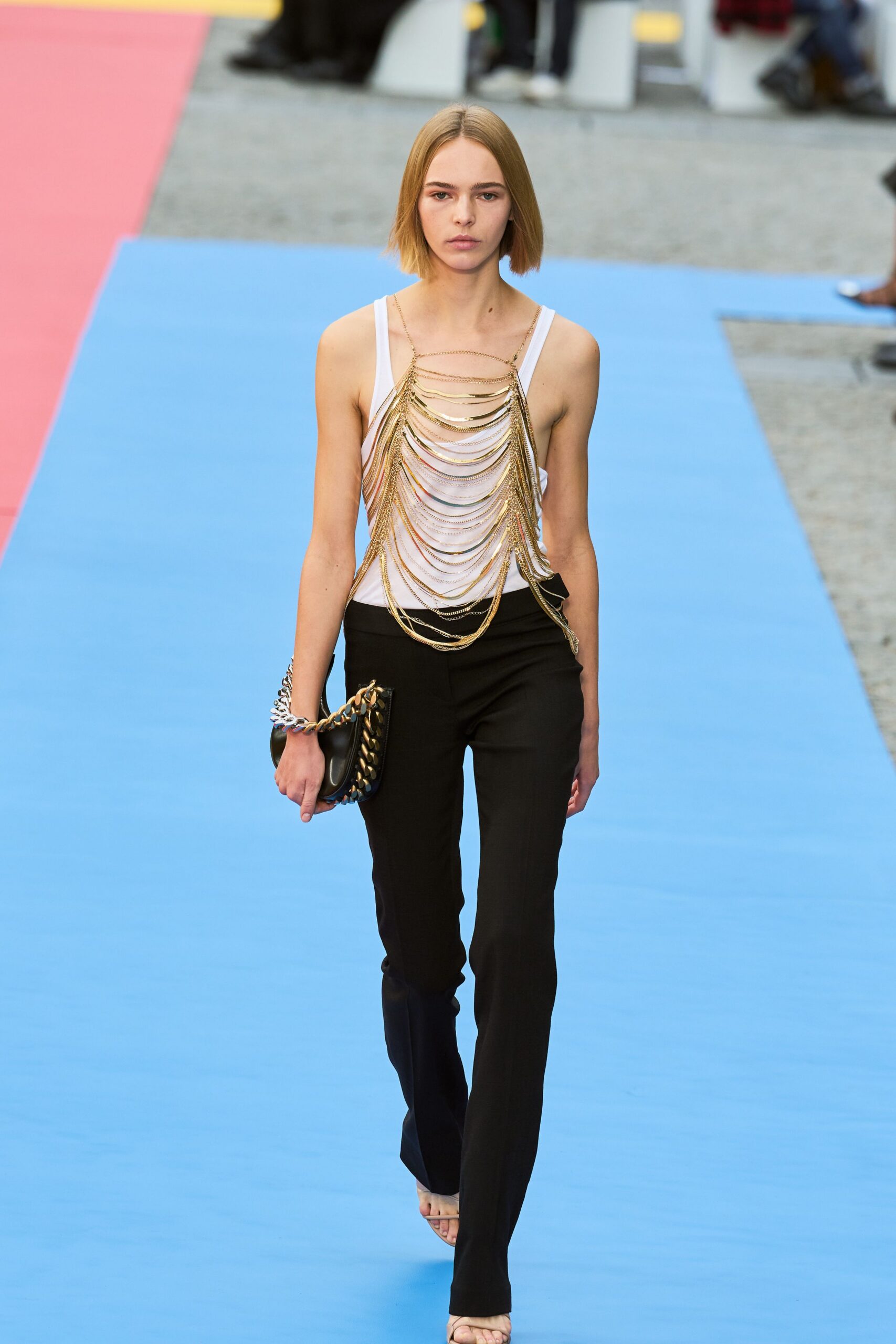 black cotton slim straight-leg pants