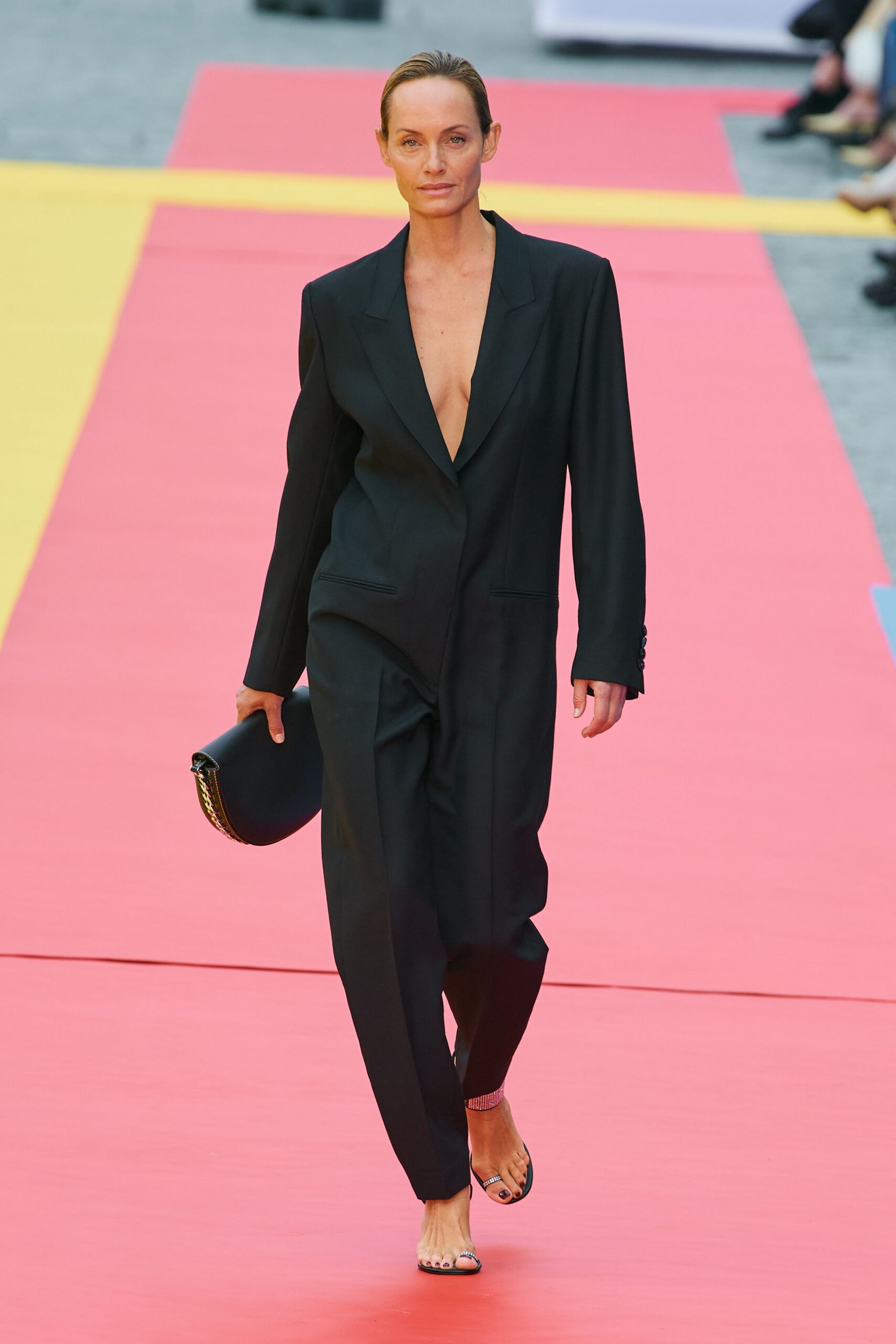 black cotton long-sleeve v-neck relaxed buttoned jumpsuit