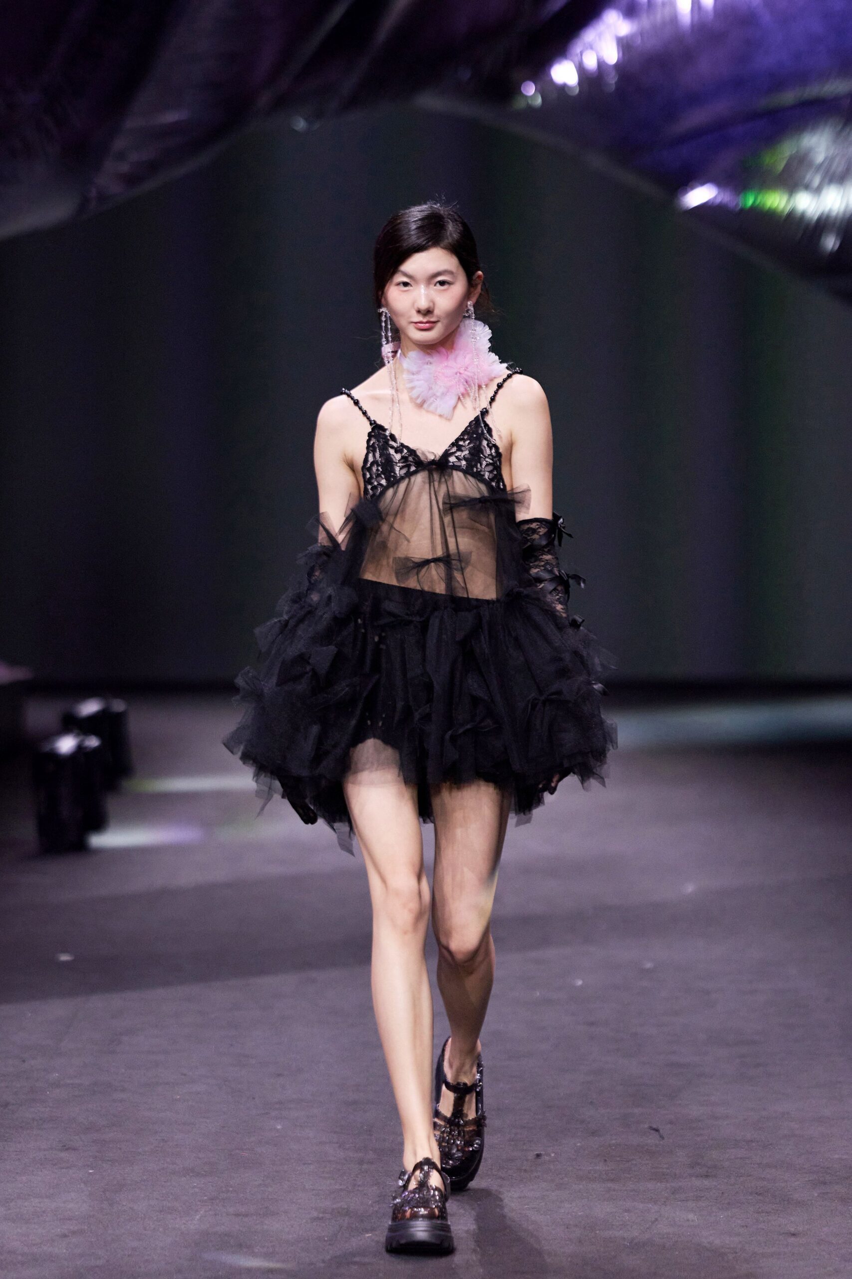 pink feather scarf
