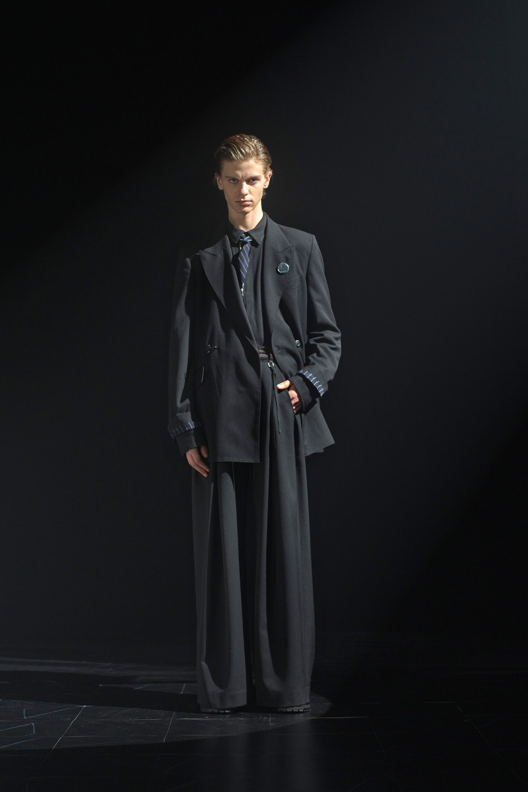 black tailored suit
