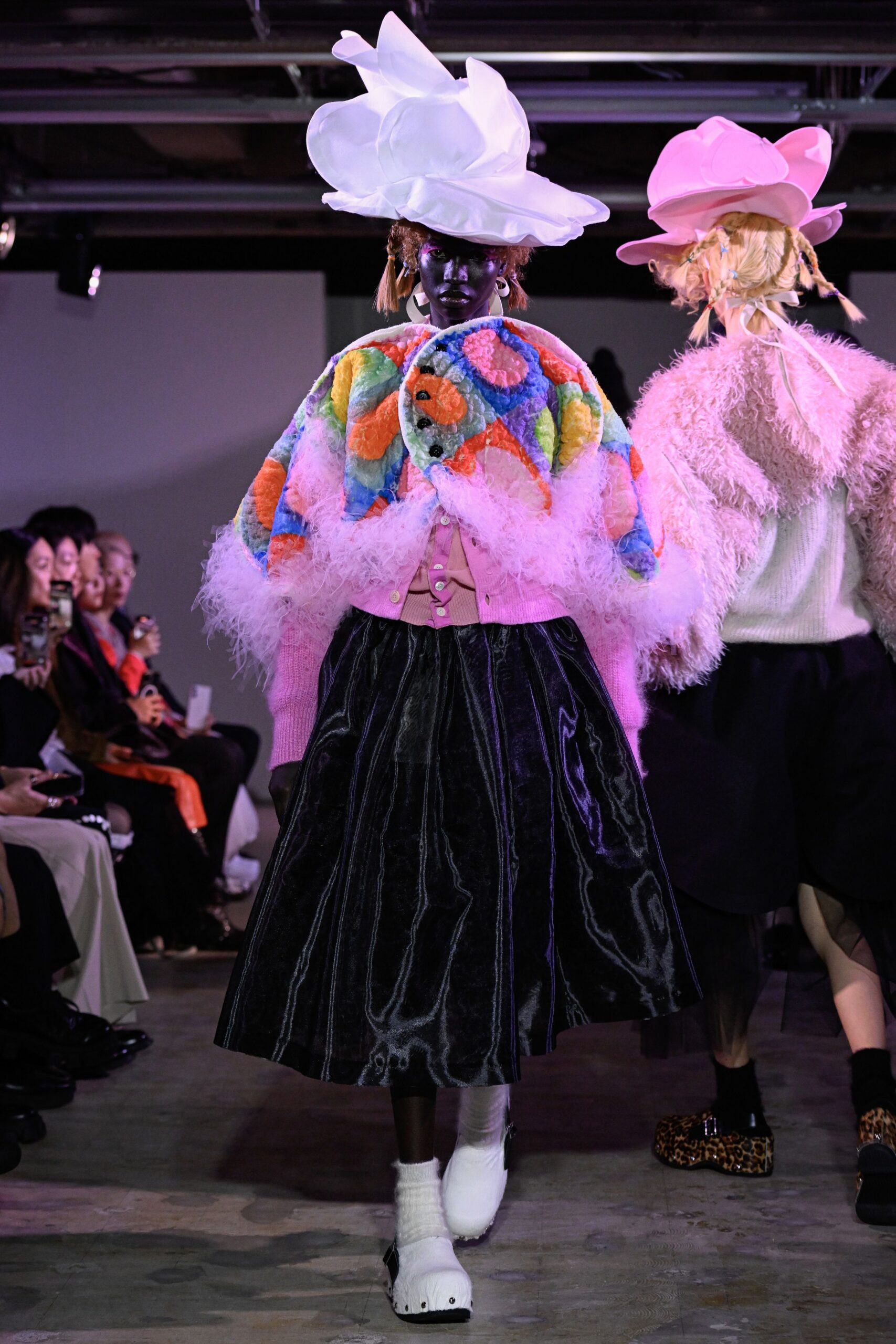 multi fur oversized layered cape